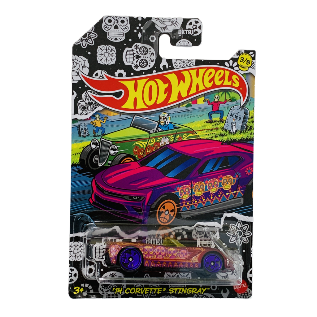 Hot Wheels Halloween Dia De Los Muertos Day Of The Dead '14 Corvette Stingray