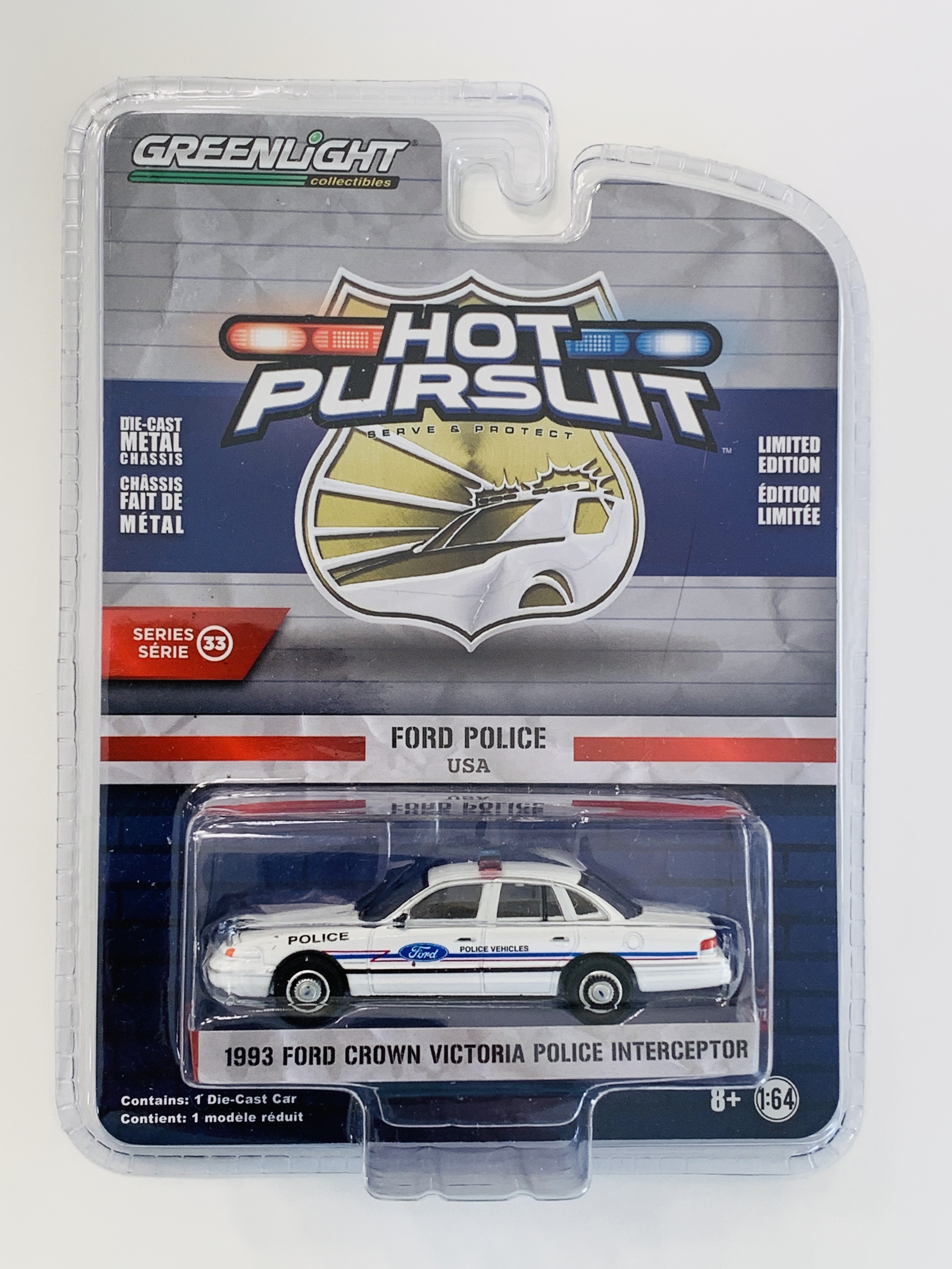 Greenlight Hot Pursuit 1993 Ford Crown Victoria Police Interceptor