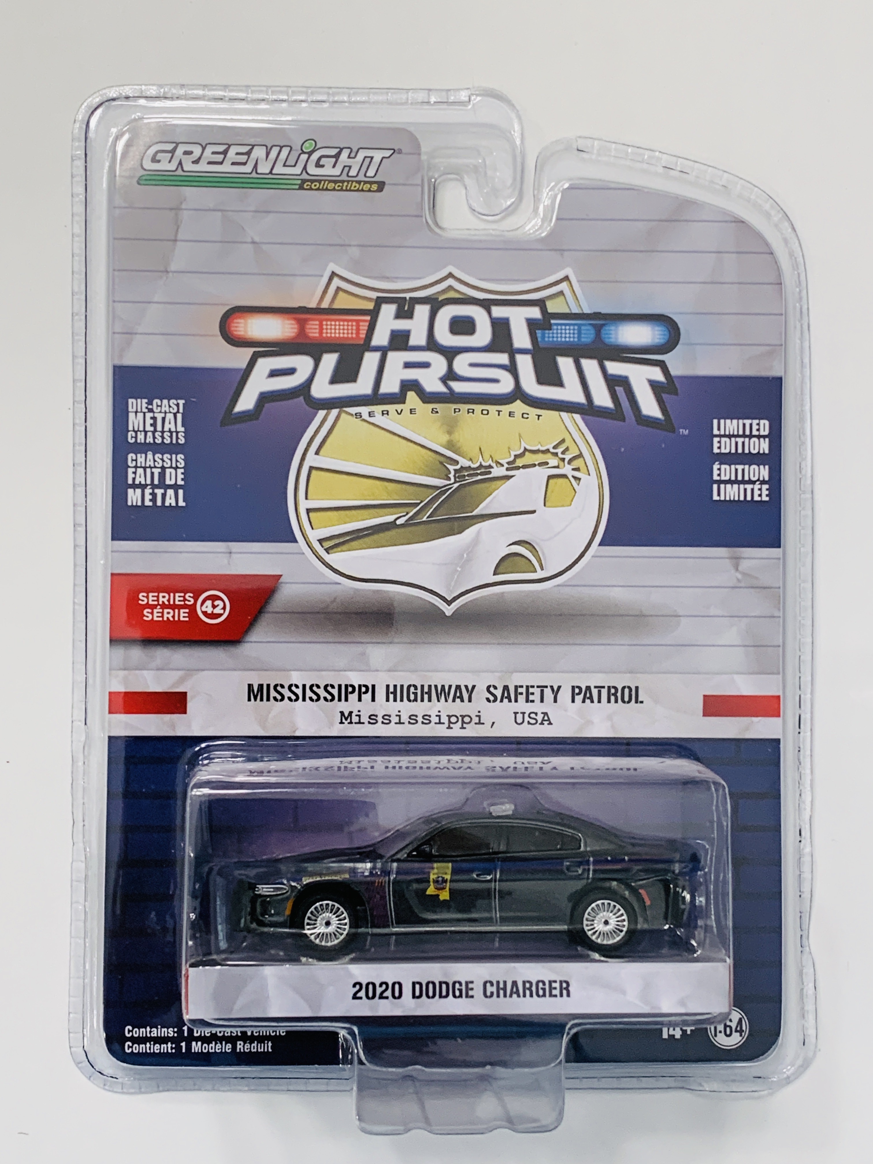 Greenlight Hot Pursuit Mississippi Highway Safety Patrol 2020 Dodge Charger