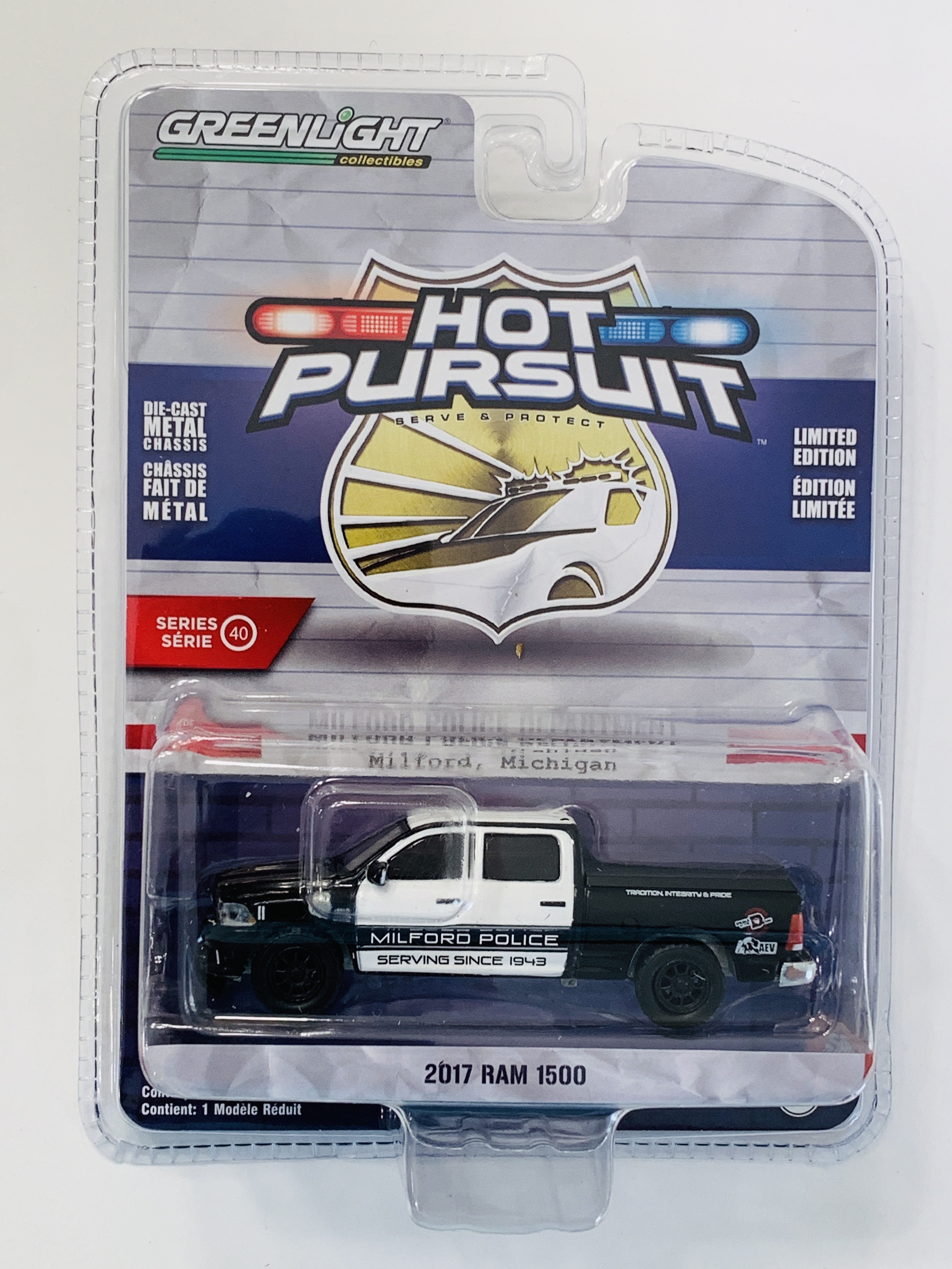 Greenlight Hot Pursuit Milford Police Department 2017 RAM 1500
