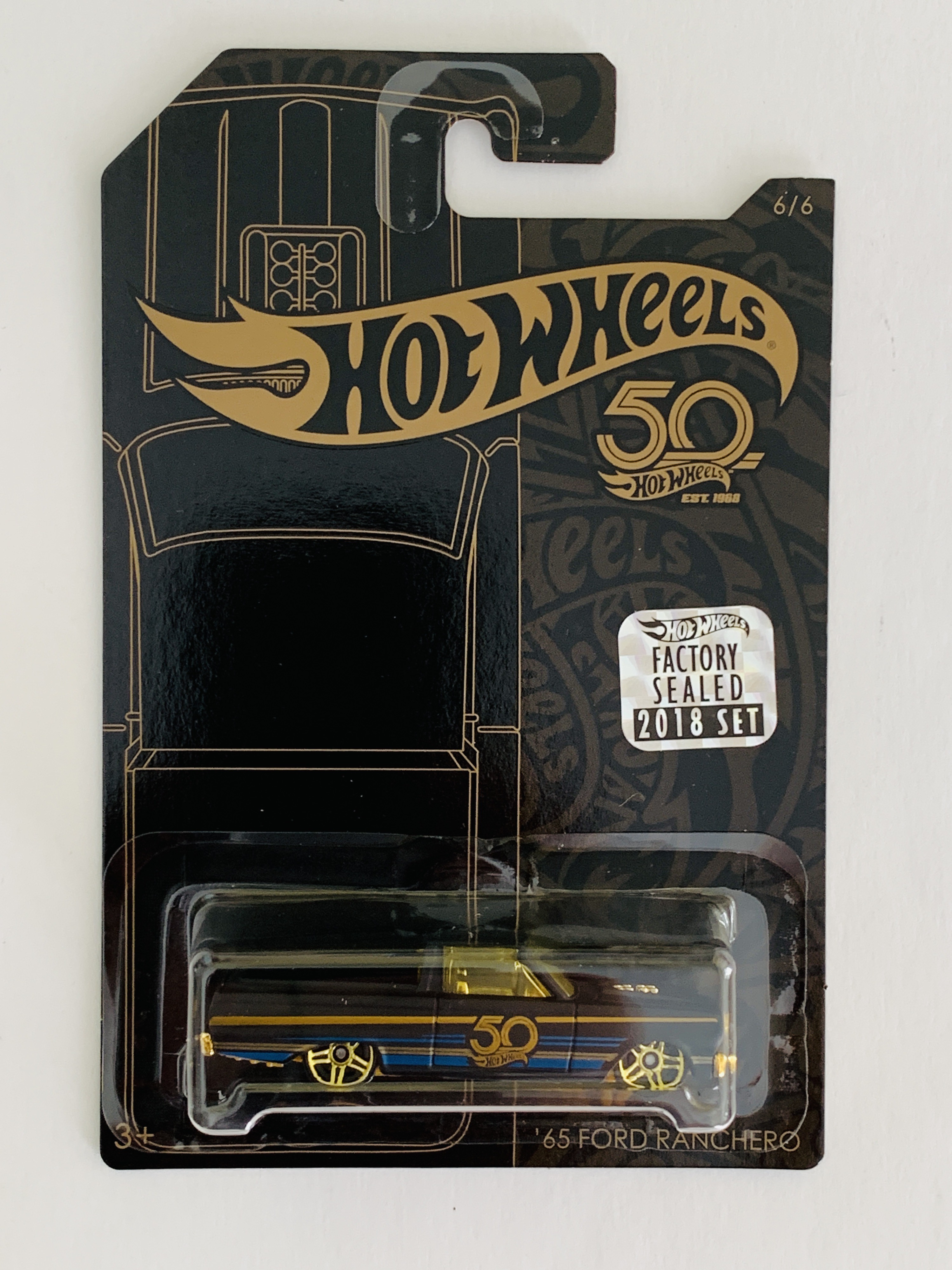 Hot Wheels 50th Anniversary Factory Set Black & Gold '65 Ford Ranchero