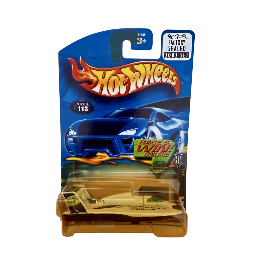 Hot Wheels 2002 Factory Set #113 Hydroplane - Cracked and Yellowed Blister