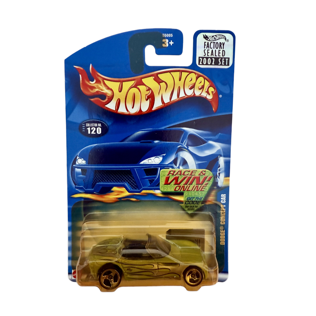 Hot Wheels 2002 Factory Set #120 Dodge Concept Car - Yellowed Blister