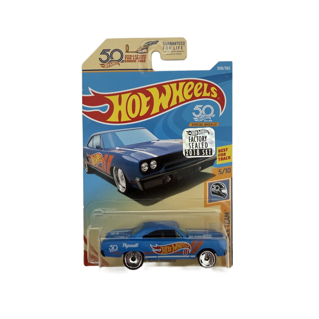 Hot Wheels 2018 50th Anniversary Factory Set Race Team #308 '70 Road Runner