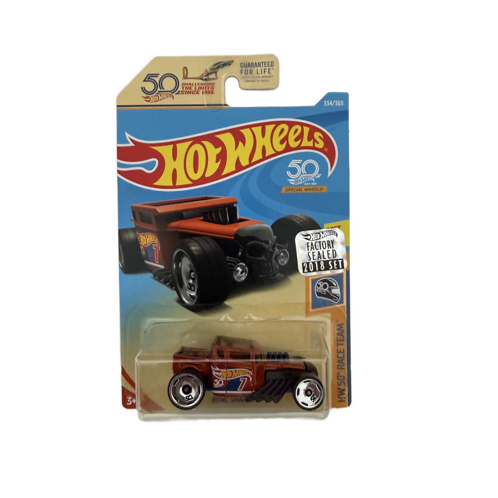 Hot Wheels 2018 50th Anniversary Factory Set Race Team #334 Bone Shaker - Orange