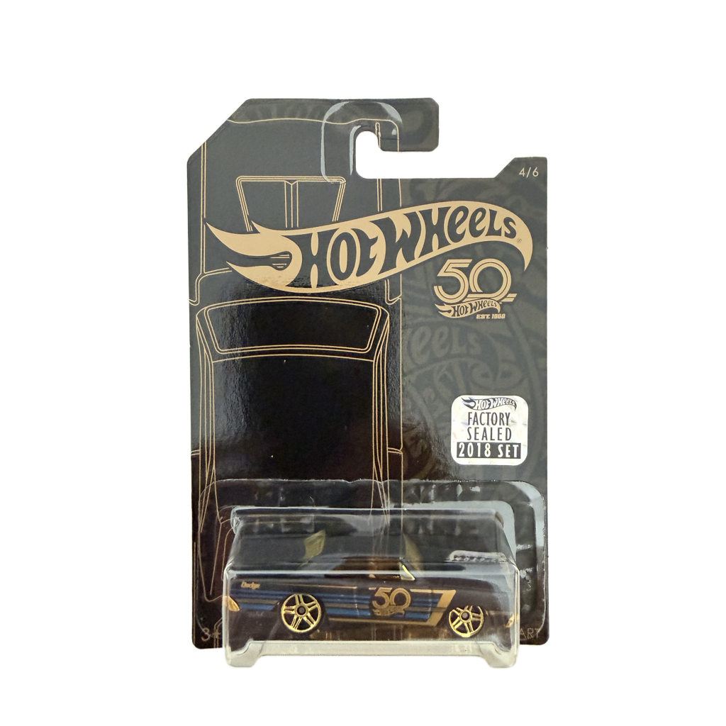 Hot Wheels 2018 50th Anniversary Factory Set Black & Gold '68 Dodge Dart
