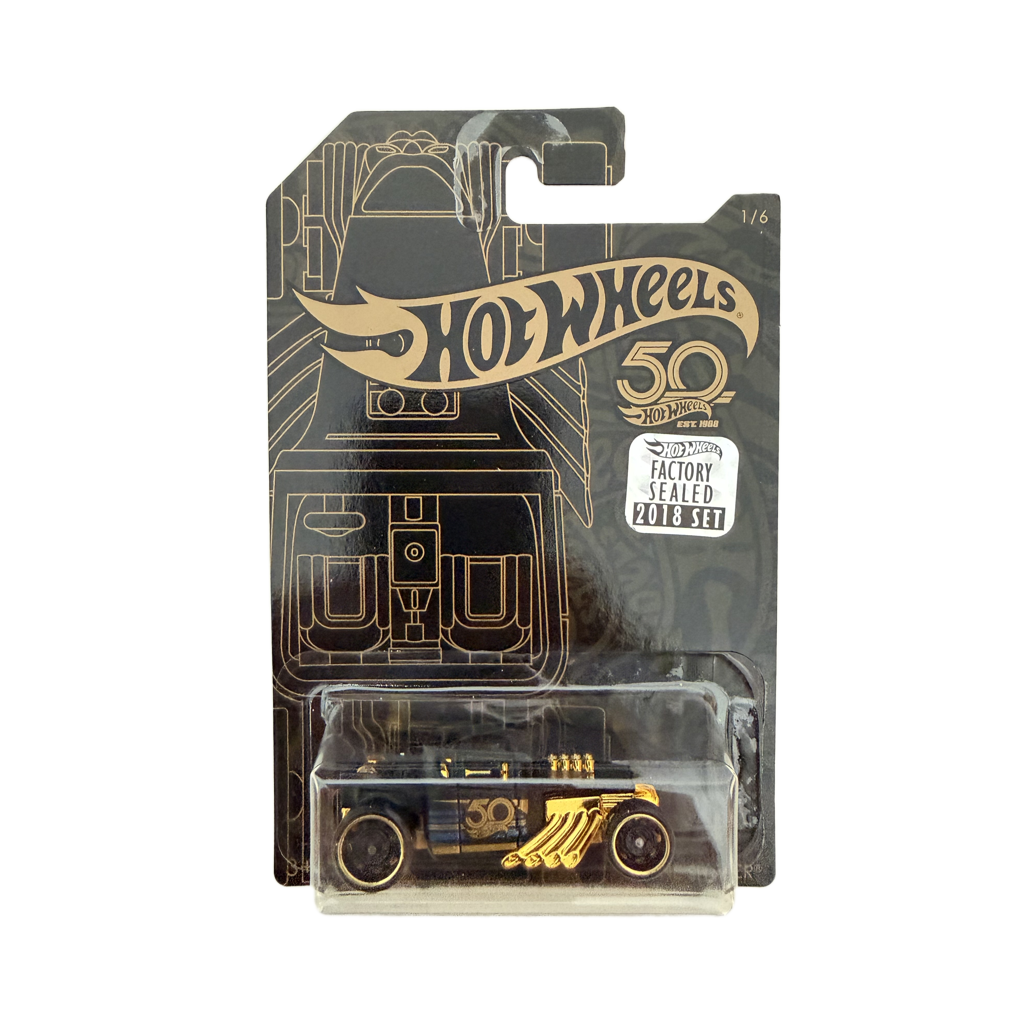 Hot Wheels 2018 50th Anniversary Factory Set Black & Gold Bone Shaker