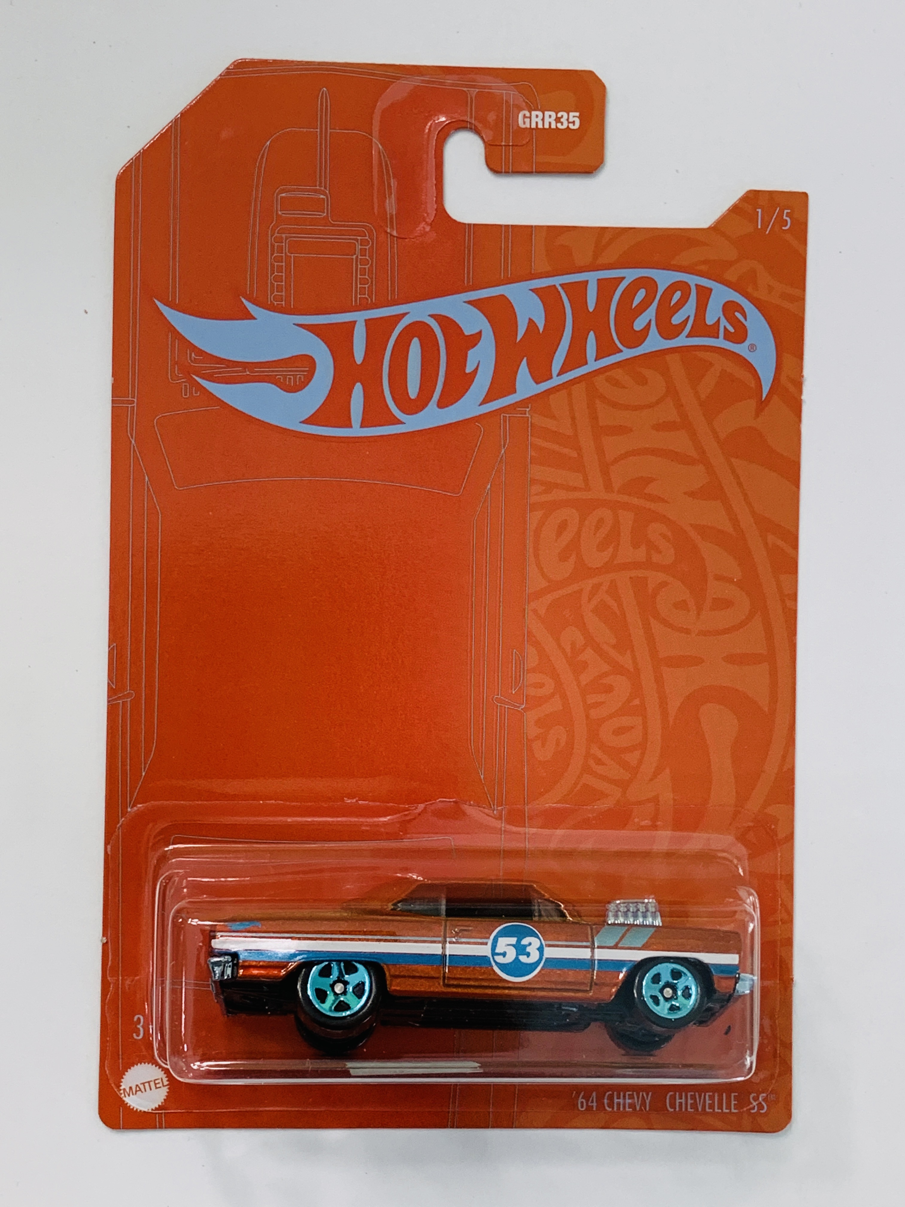 Hot Wheels 53rd Anniversary Orange And Blue '64 Chevy Chevelle SS