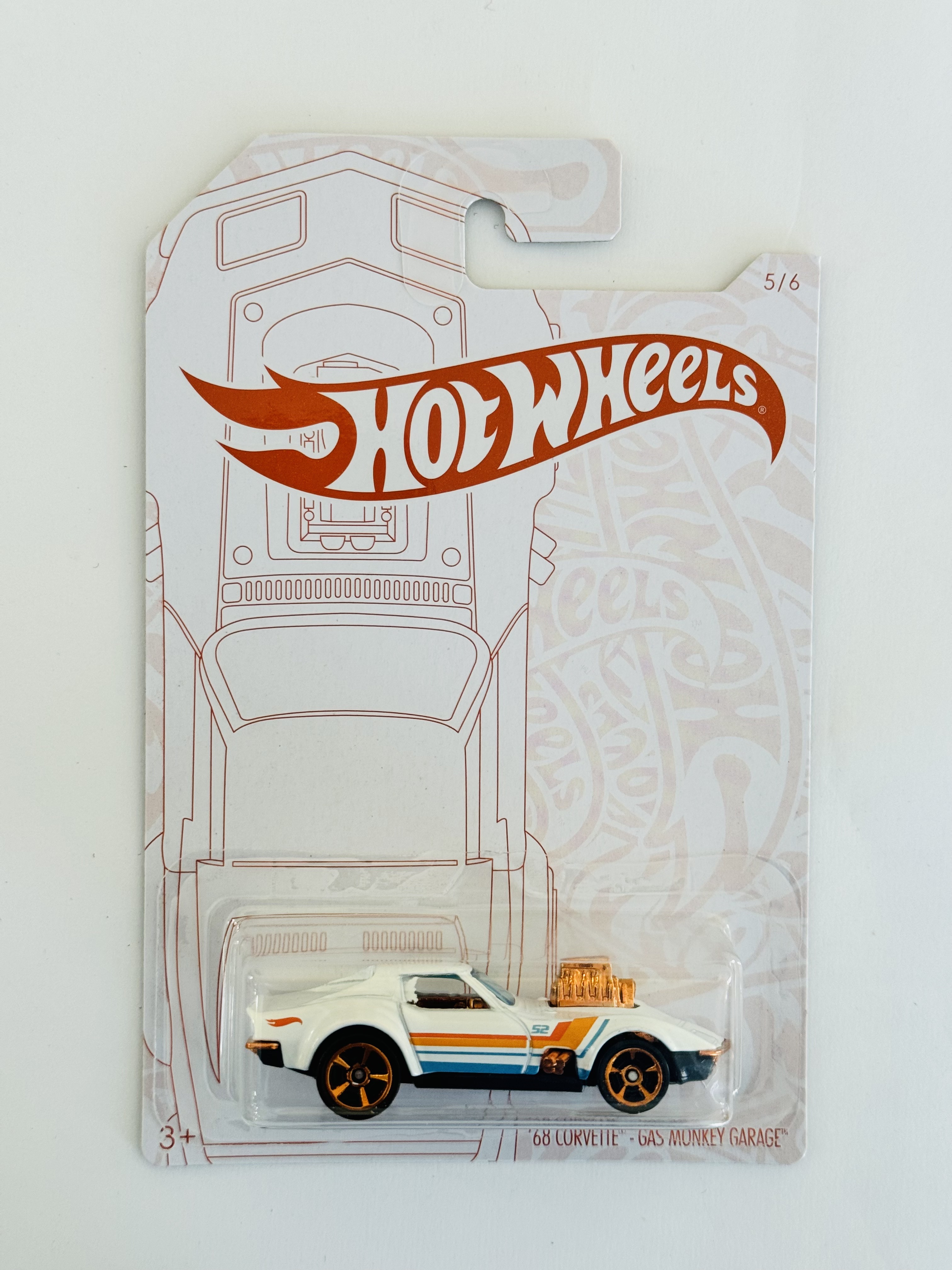 Hot Wheels 52nd Anniversary Pearl & Chrome '68 Corvette Gas Monkey Garage
