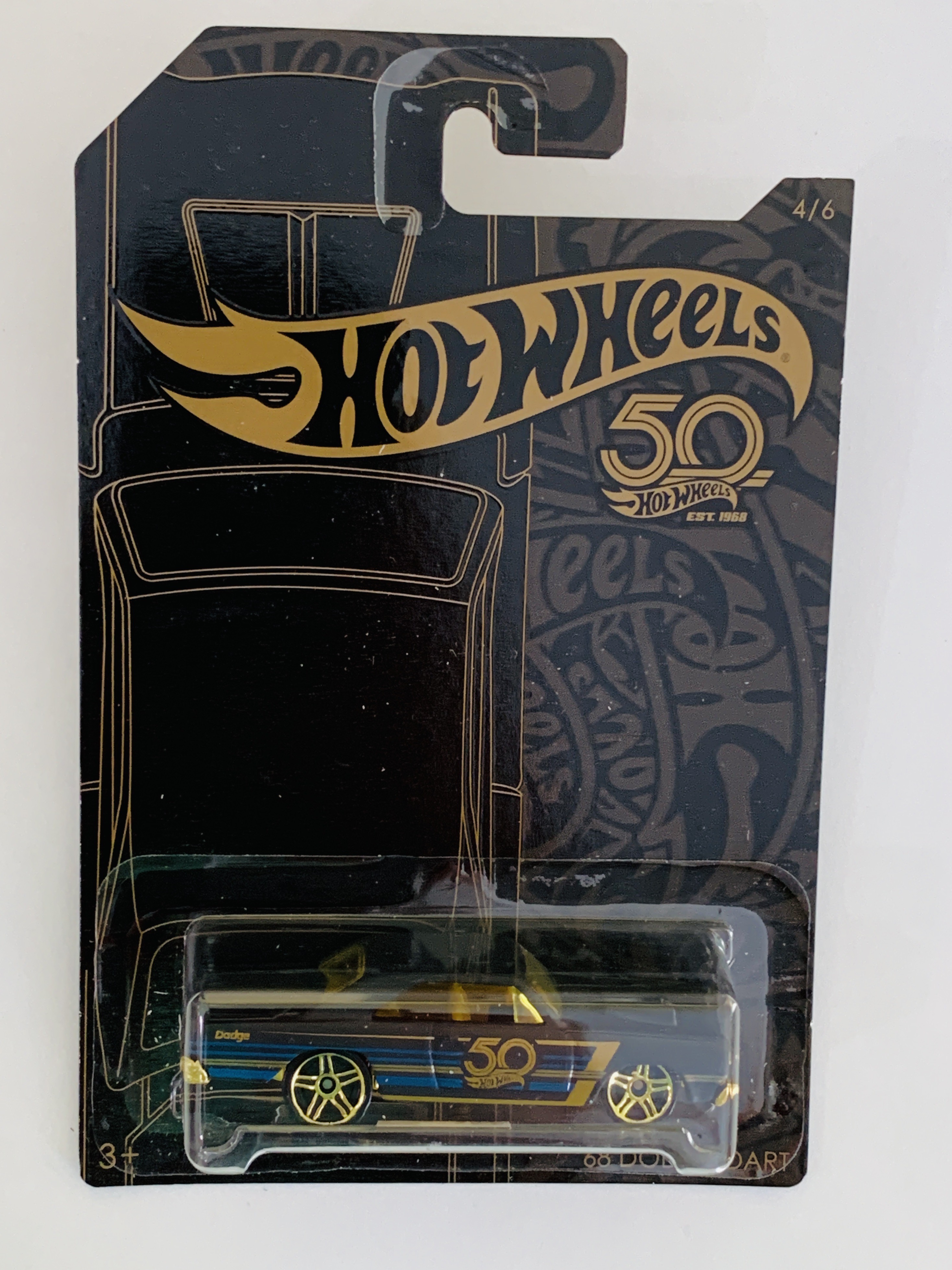Hot Wheels 50th Anniversary Black & Gold '68 Dodge Dart