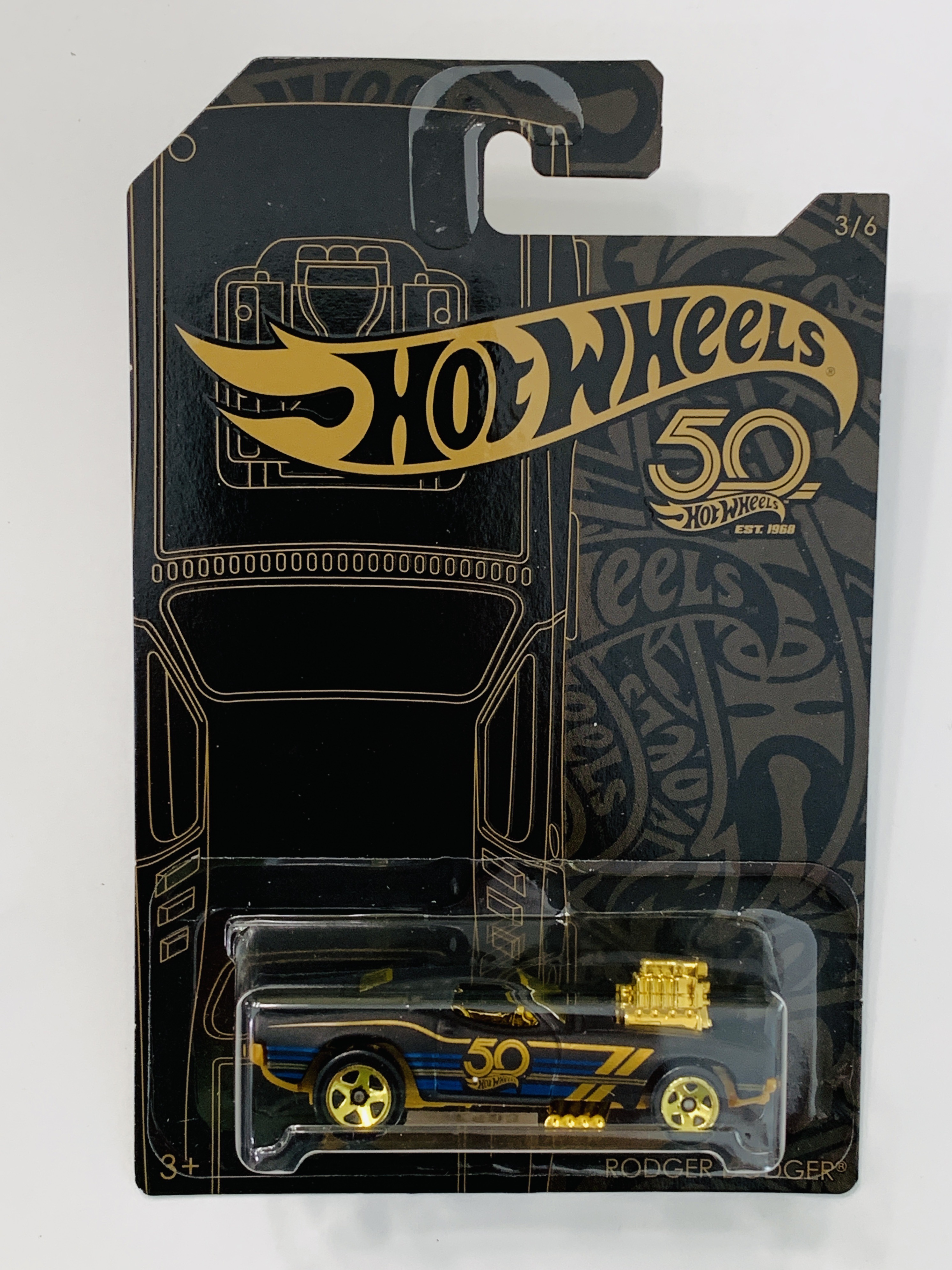 Hot Wheels 50th Anniversary Black & Gold Rodger Dodger