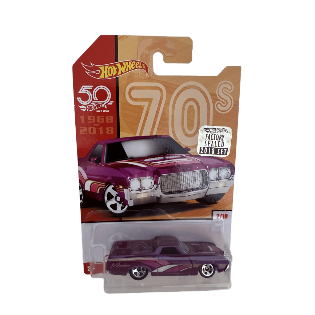 Hot Wheels 2018 50th Anniversary Factory Set Cars Of The Decades '72 Ford Ranchero