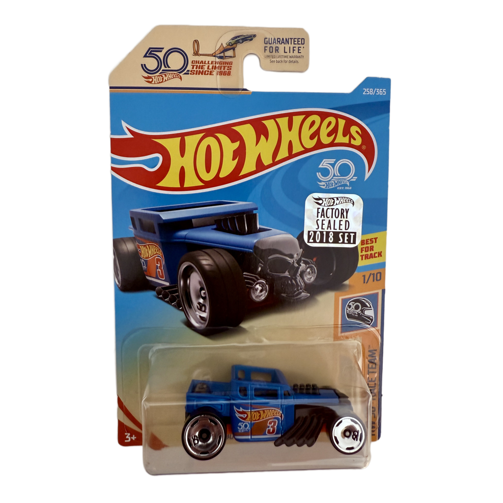 Hot Wheels 2018 50th Anniversary Factory Set Race Team Bone Shaker - Blue