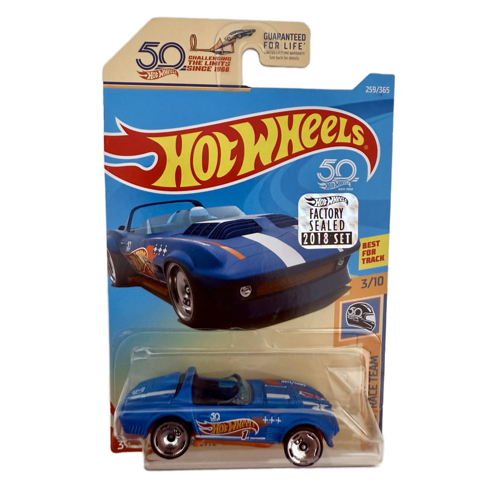 Hot Wheels 2018 50th Anniversary Factory Set Race Team Corvette Grand Sport Roadster