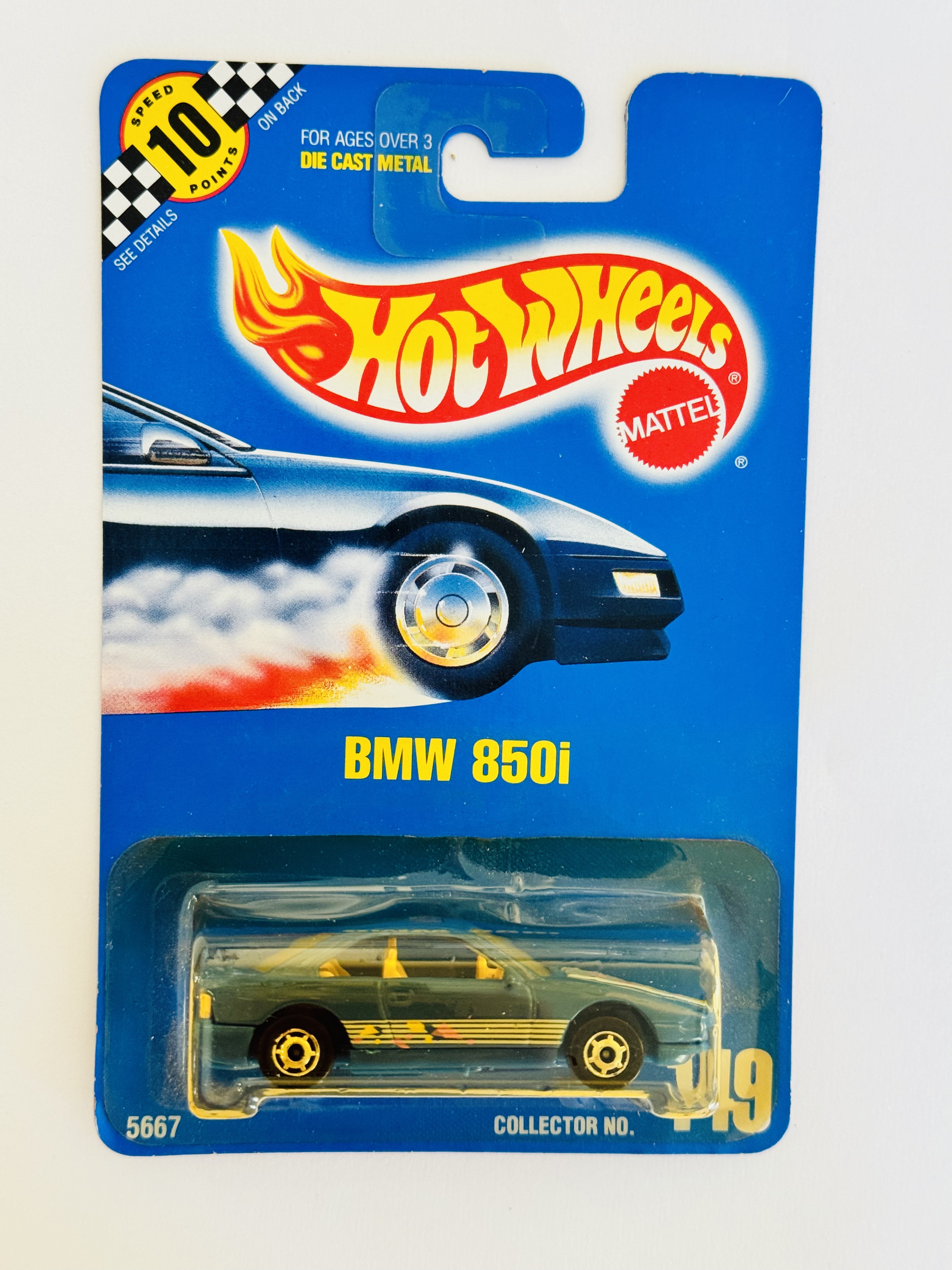 Hot Wheels #149 BMW 850i - Yellowed Blister