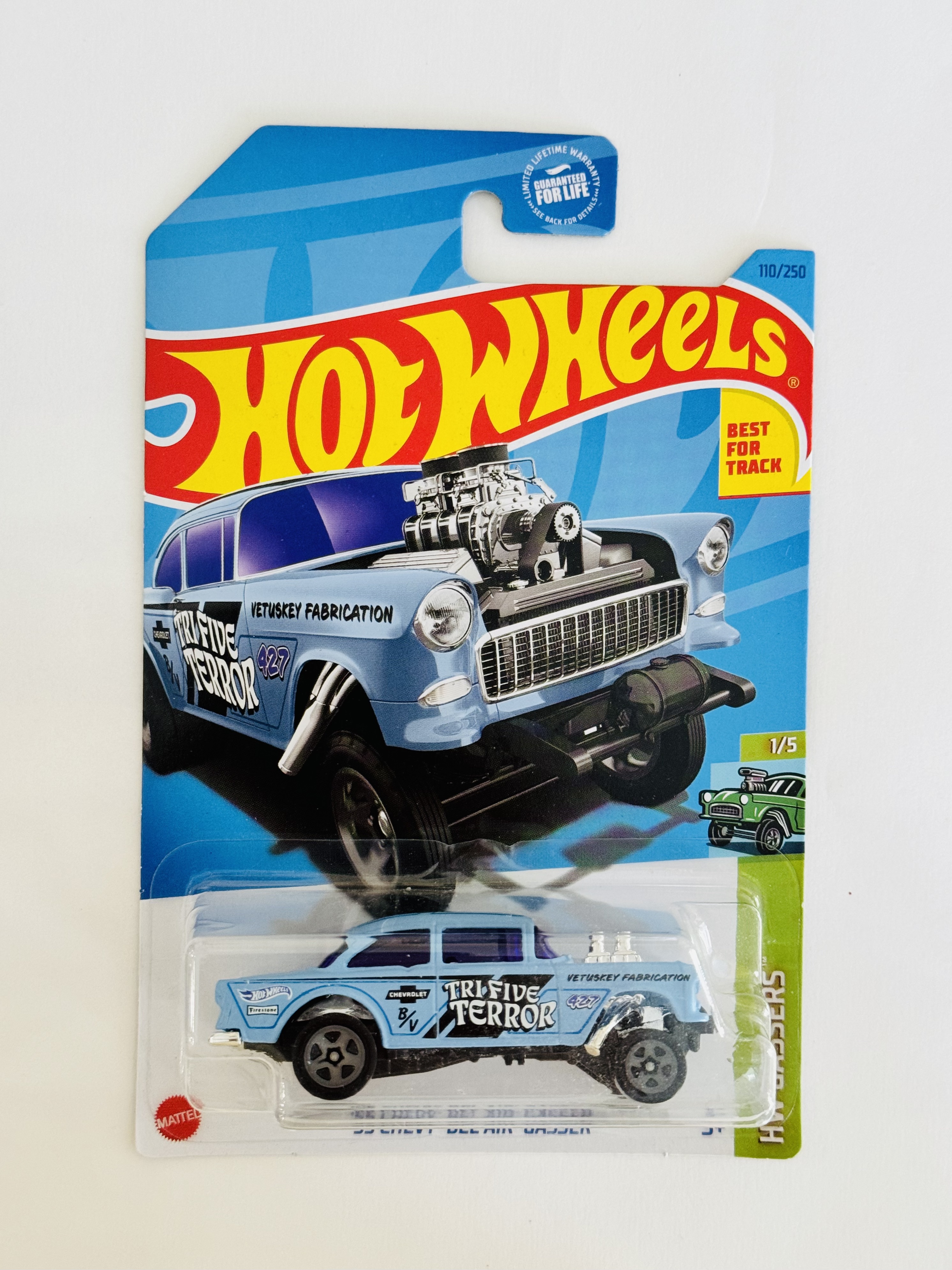 Hot Wheels #110 '55 Chevy Bel Air Gasser - Blue