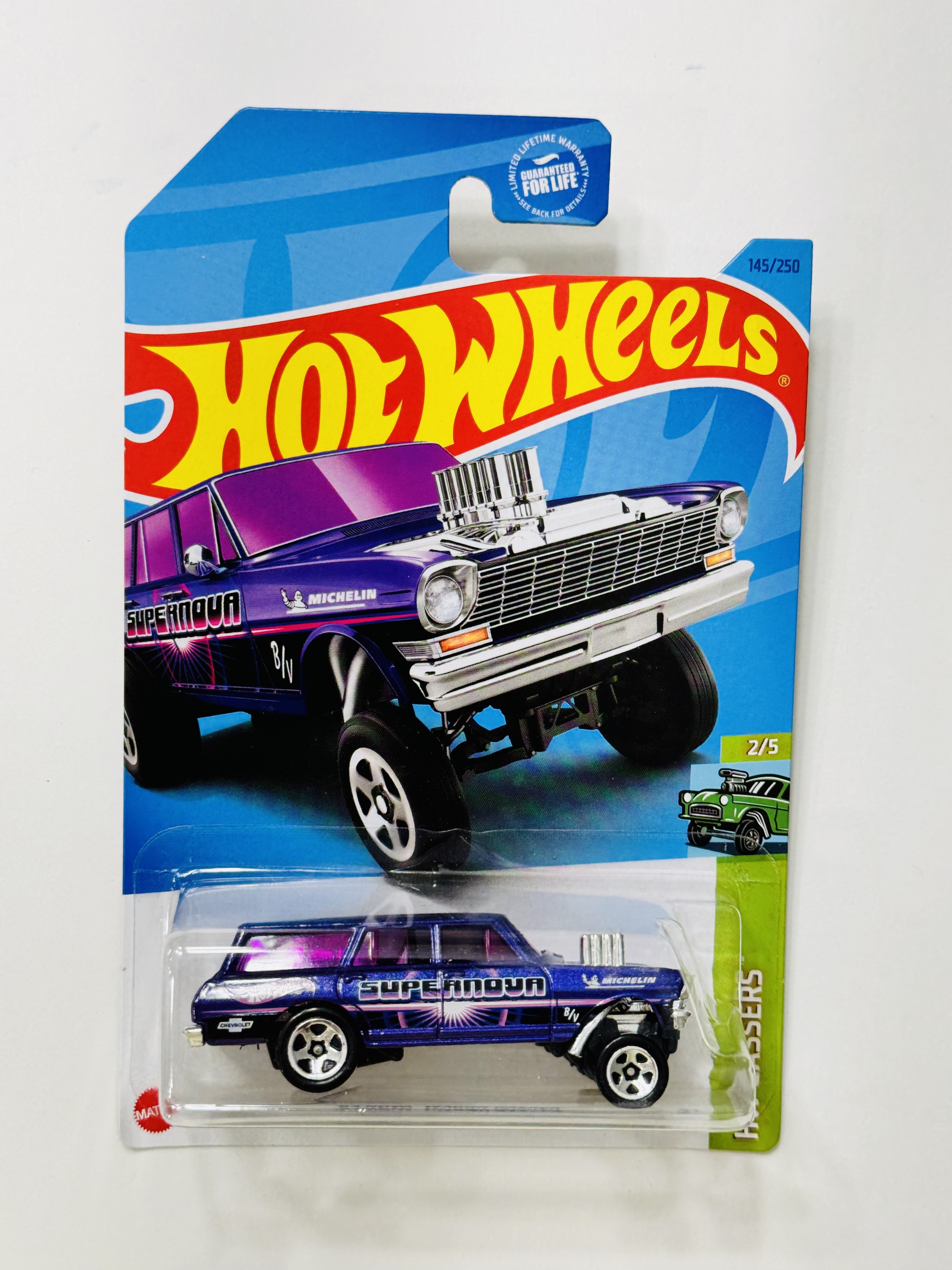 Hot Wheels 1/64 - 64 Nova Wagon Gasser 2019 - Série Mainlines - Couleur Turquoise - Neuf