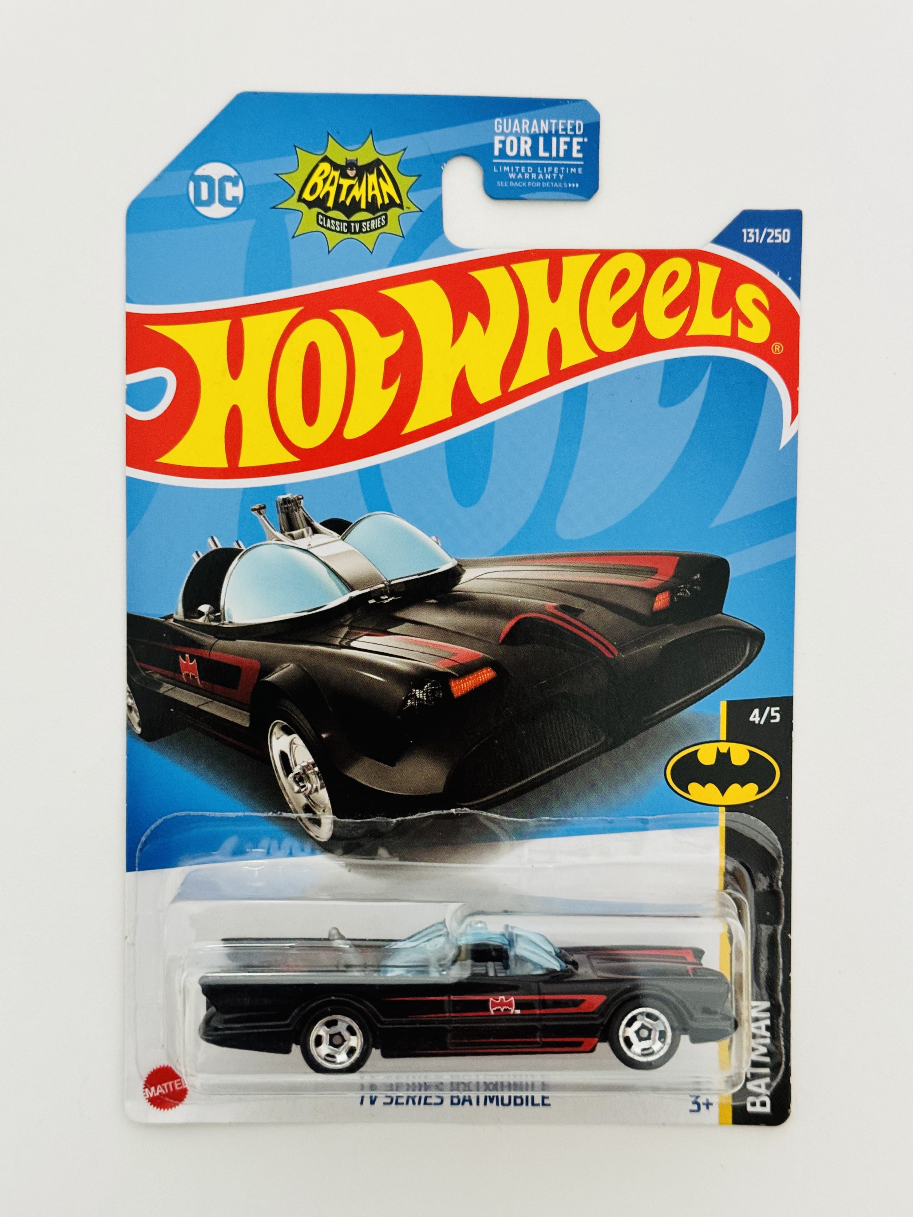 Hot Wheels #131 TV Series Batmobile - Black Full Front Floorboard Variation