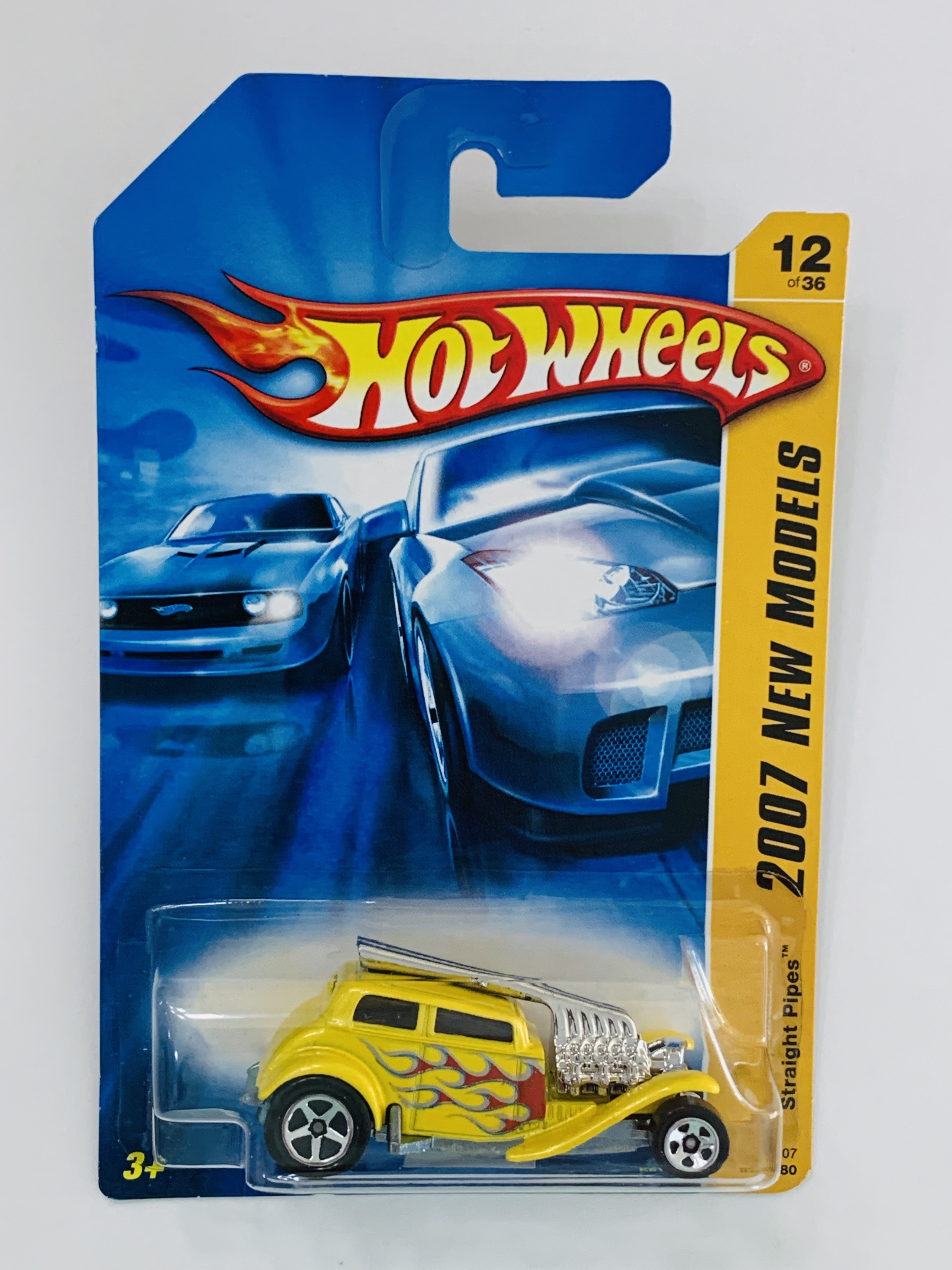 Hot Wheels Yellow Straight Pipes 2007 New Models #12 Diecast Car - 3" Miniature Replica, Rare
