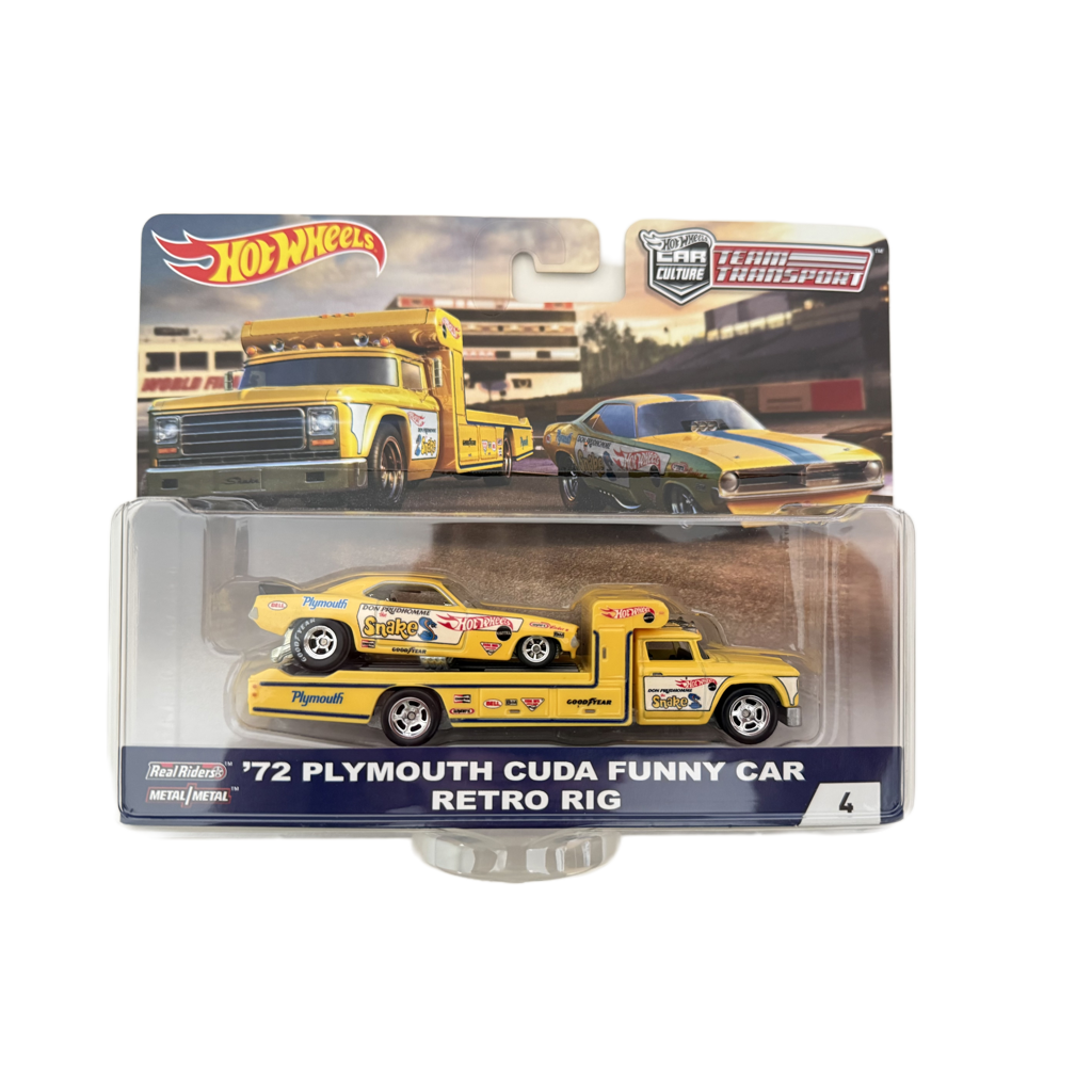Hot Wheels Team Transport #4 '72 Plymouth Cuda Funny Car / Retro Rig