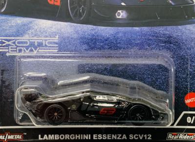 Hot Wheels Premium Exotic Envy Chase 0/5 Lamborghini Essenza SCV12 Black  Chase