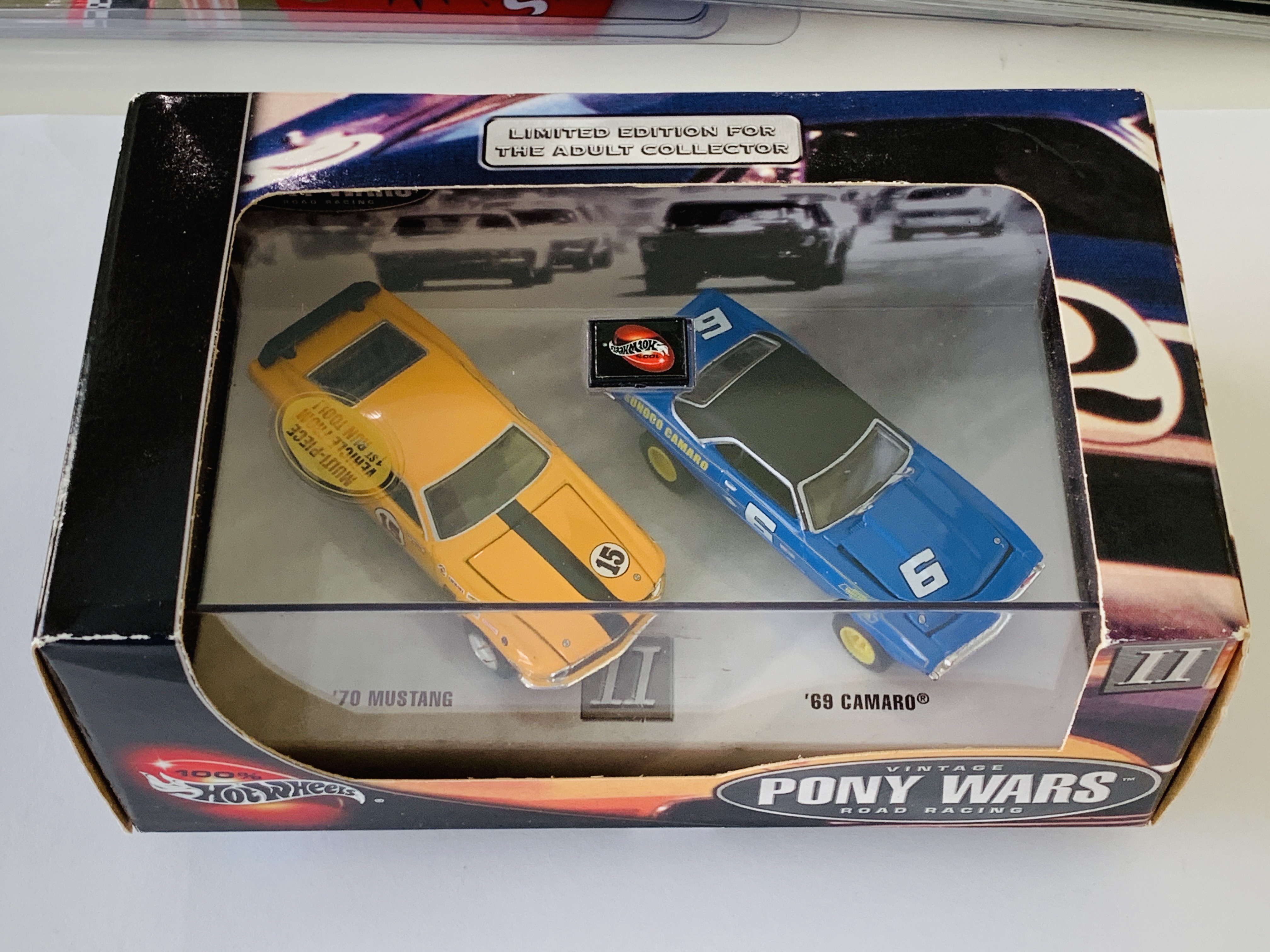 Hot Wheels 100% Pony Wars '70 Mustang and '69 Camaro Two Car Set