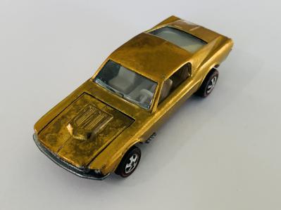 Hot Wheels Redline Custom Mustang - Gold With White Interior