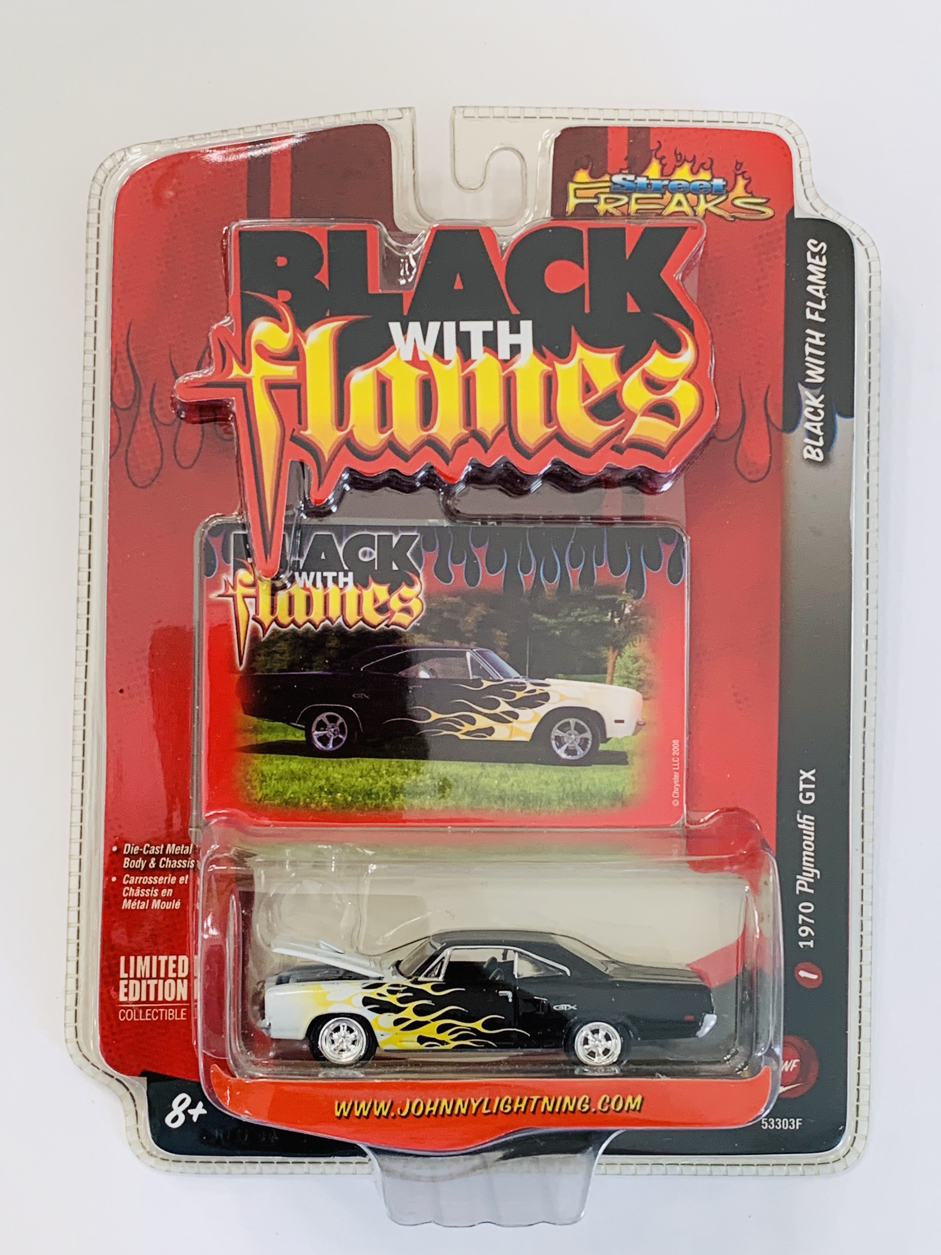 Johnny Lightning Black With Flames 1970 Plymouth GTX
