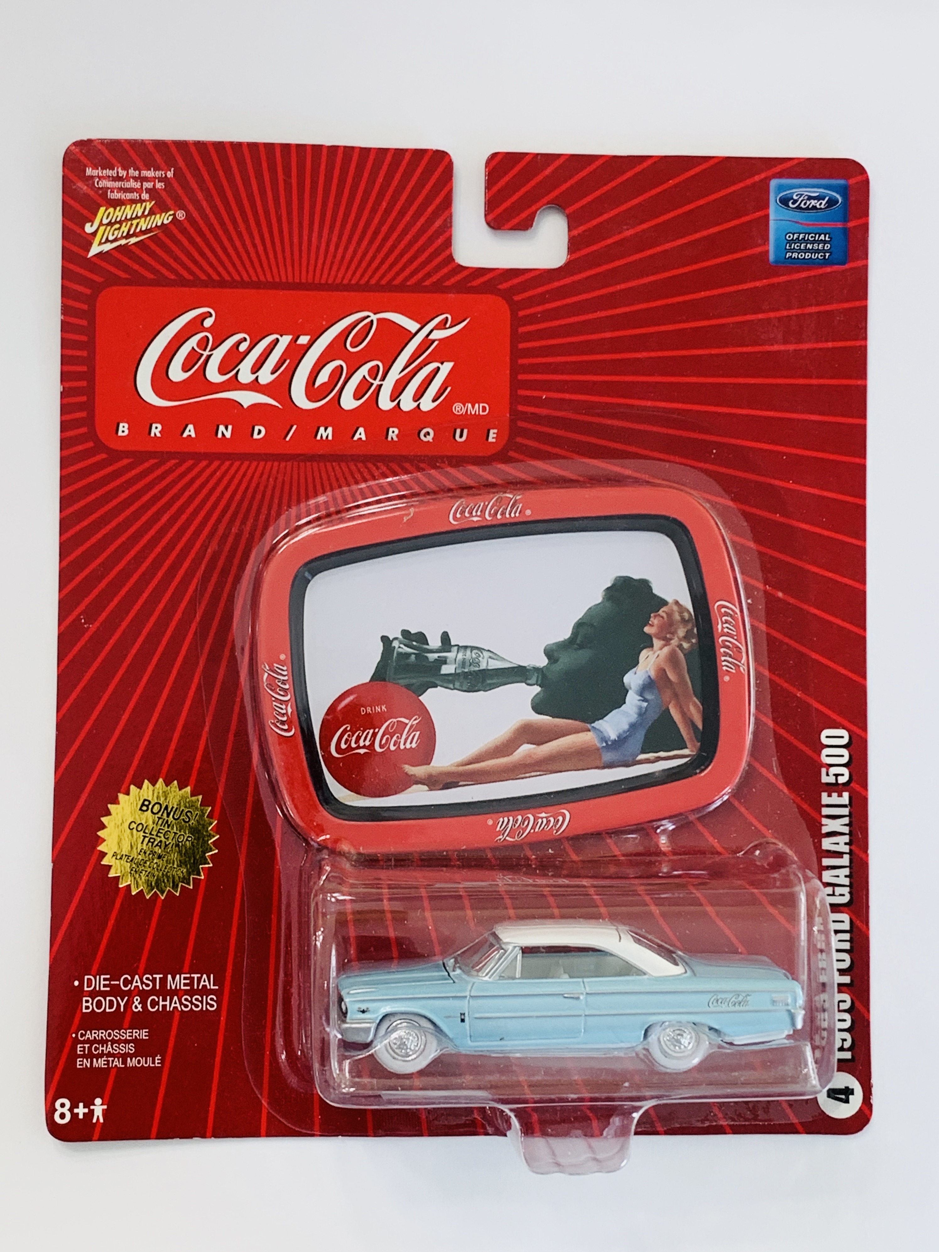 Johnny Lightning Coca-Cola 1963 Ford Galaxie 500 White Lightning