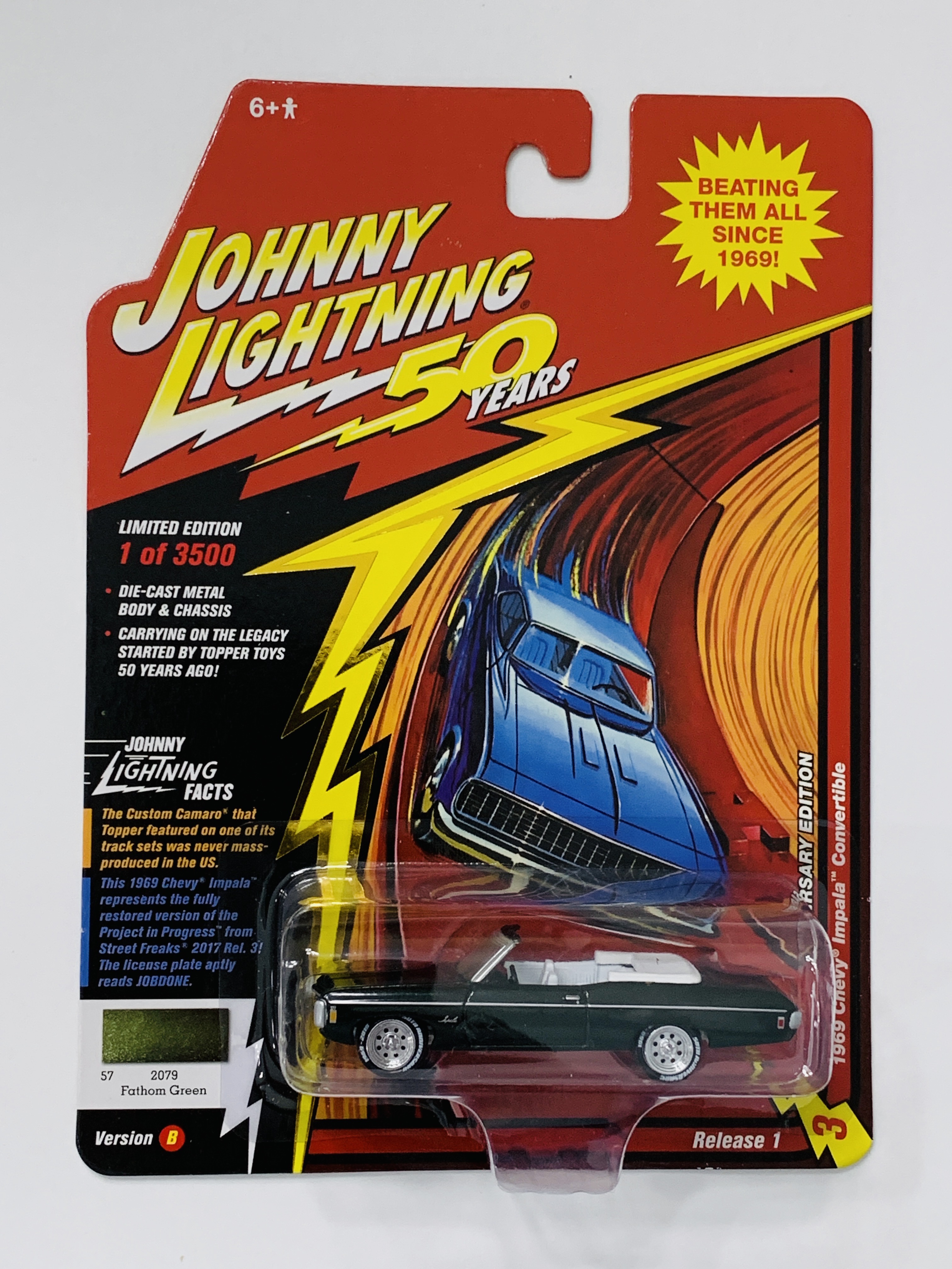 Johnny Lightning 50th Anniversary Edition 1969 Chevy Impala Convertible
