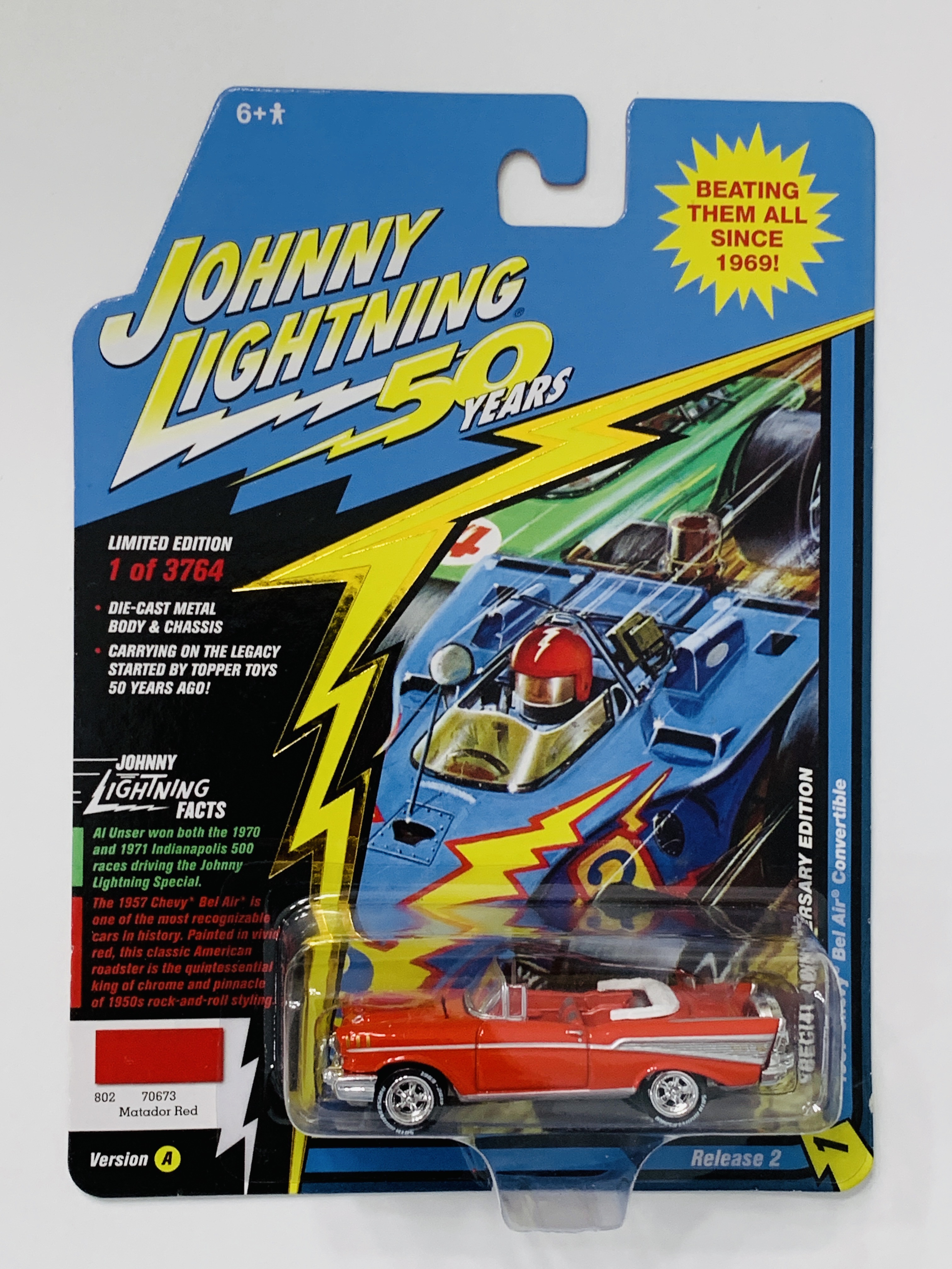 Johnny Lightning 50th Anniversary 1957 Chevy Bel Air Convertible