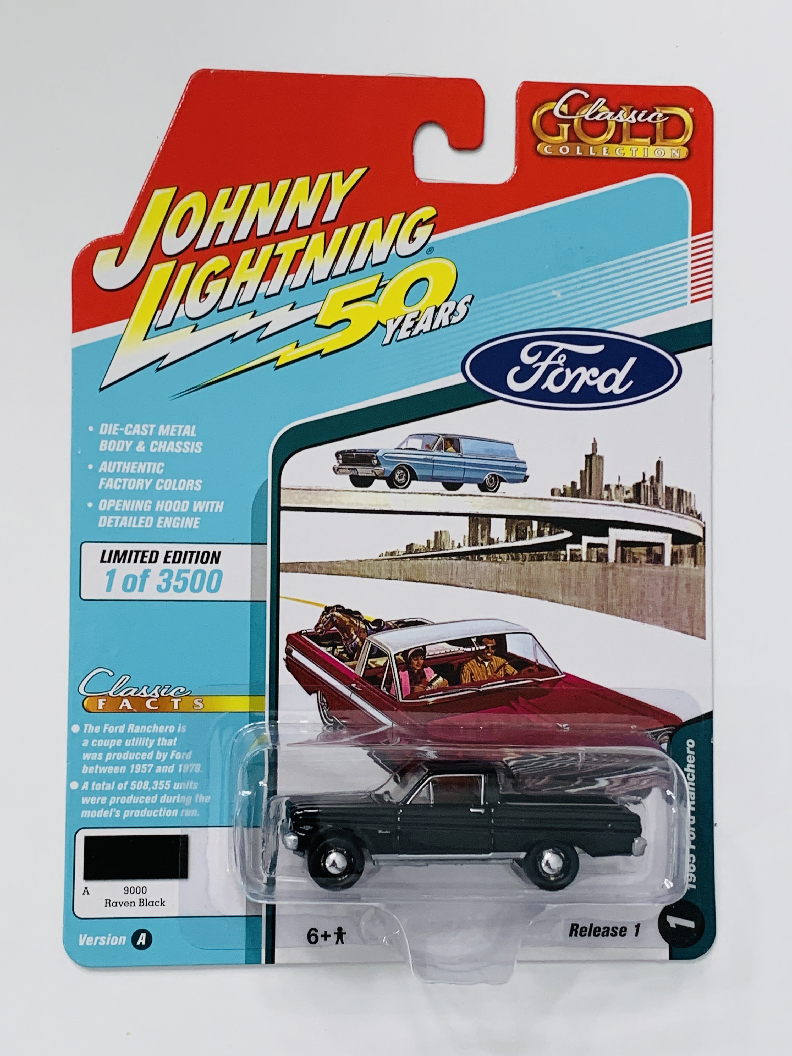 Johnny Lightning 50th Anniversary Classic Gold 1965 Ford Ranchero