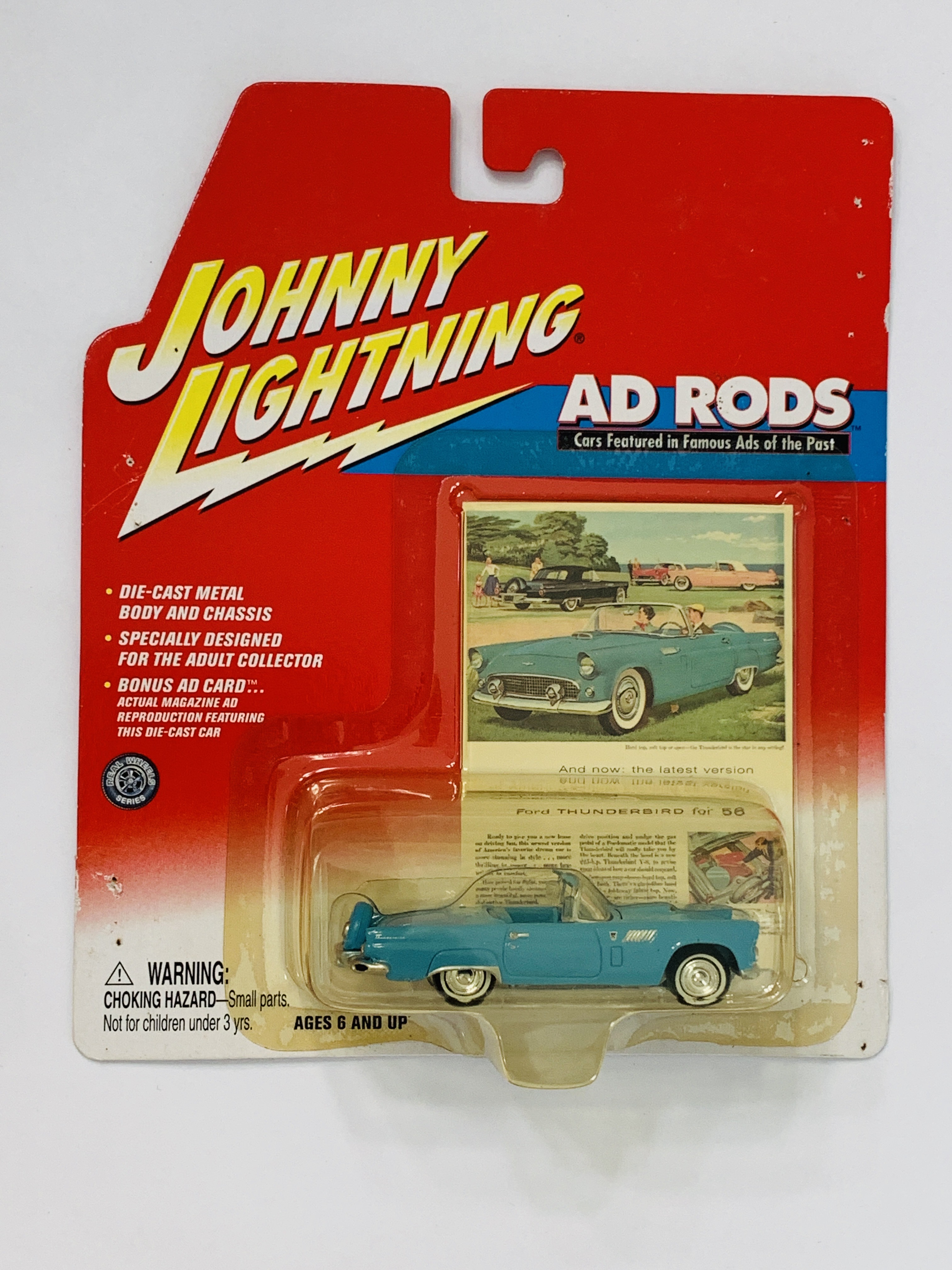 Johnny Lightning Ad Rods 1956 Ford Thunderbird - Yellowed Blister