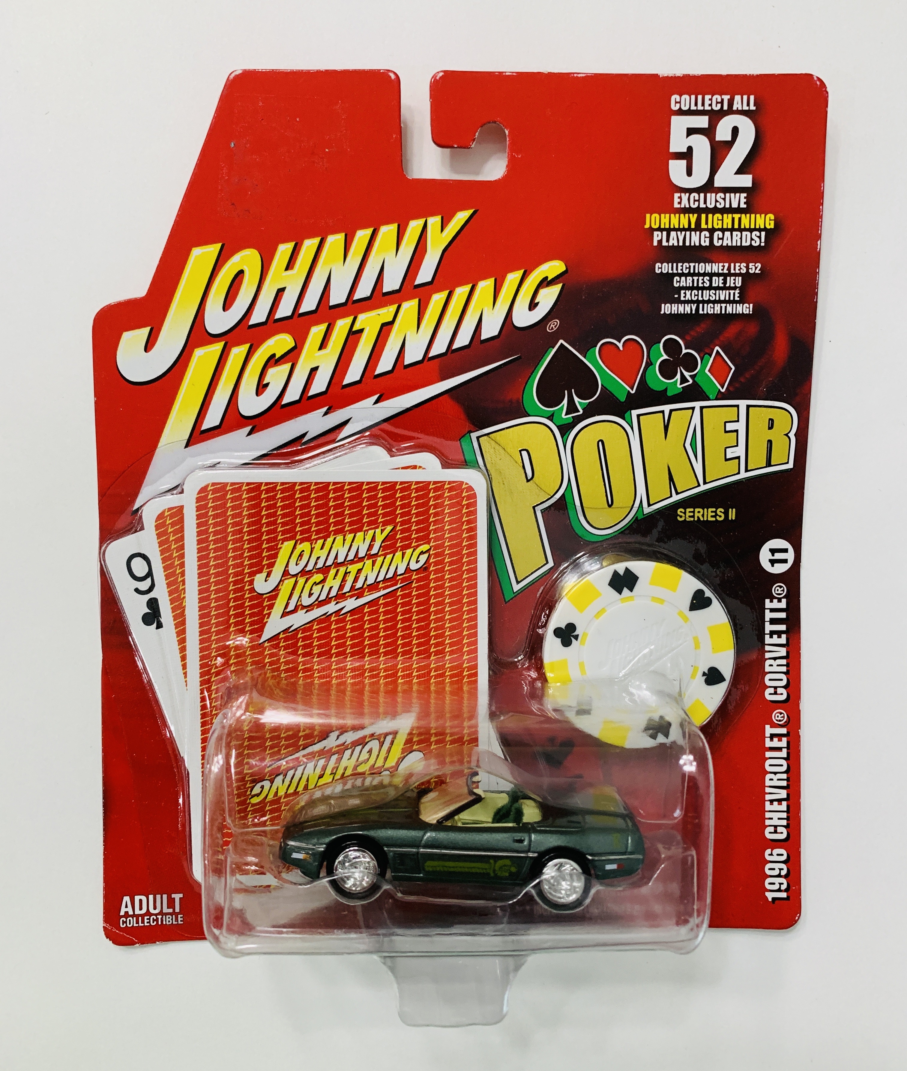 Johnny Lightning Poker 1996 Chevrolet Corvette