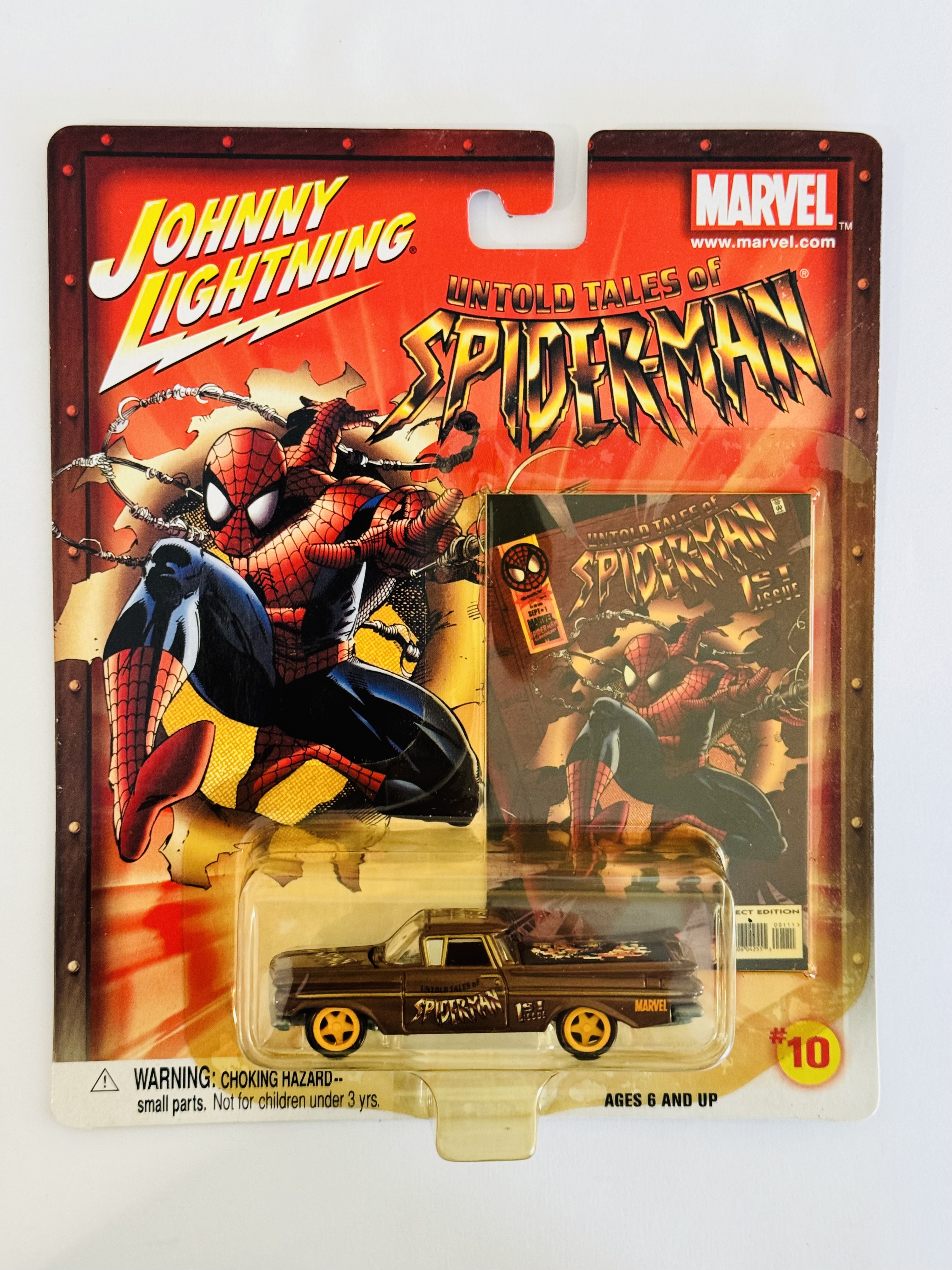 Johnny Lightning Marvel Spider-Man '59 El Camino - Yellowed Blister