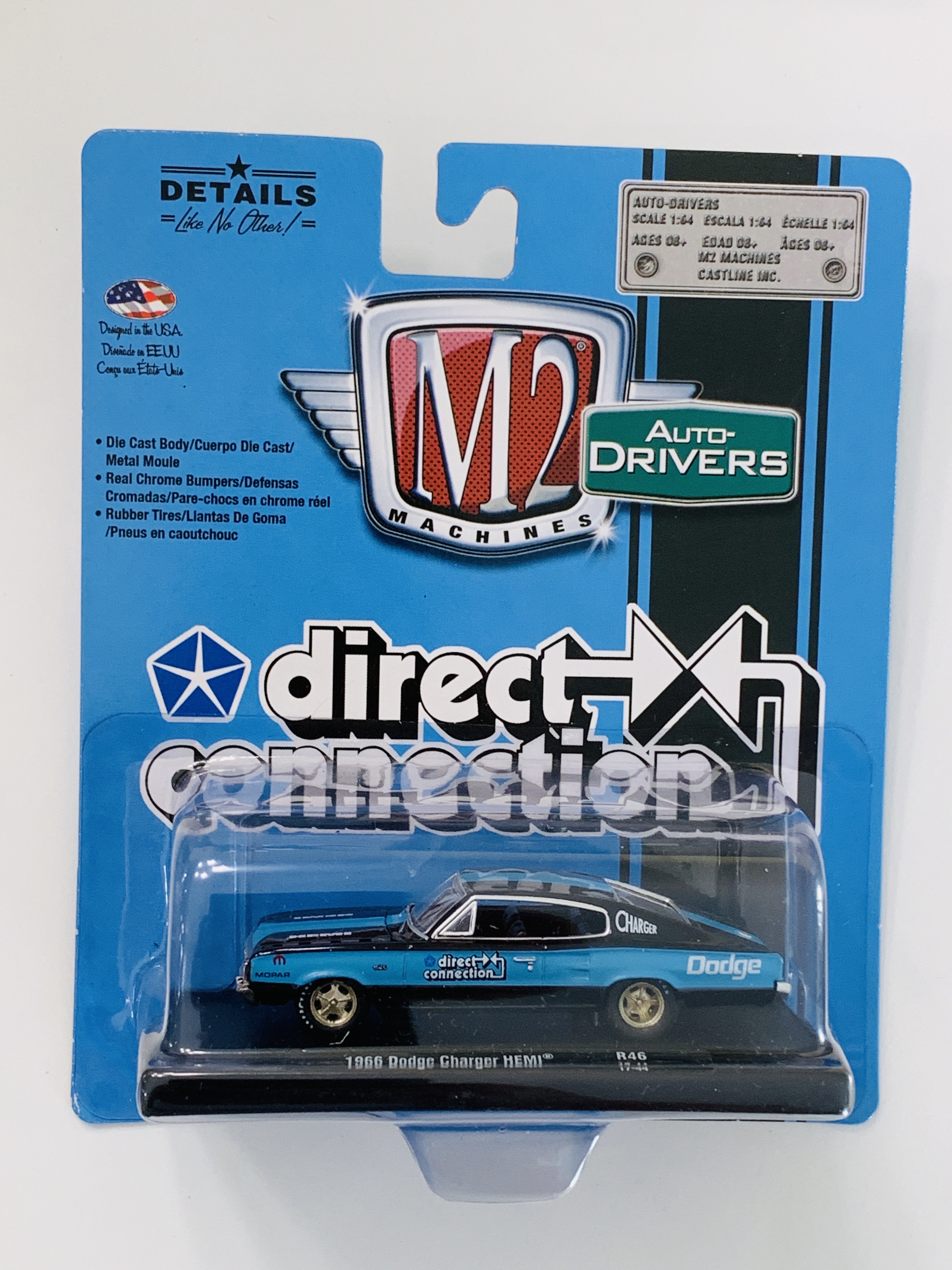M2 Machines Auto-Drivers Direct Connection 1966 Dodge Charger HEMI R46