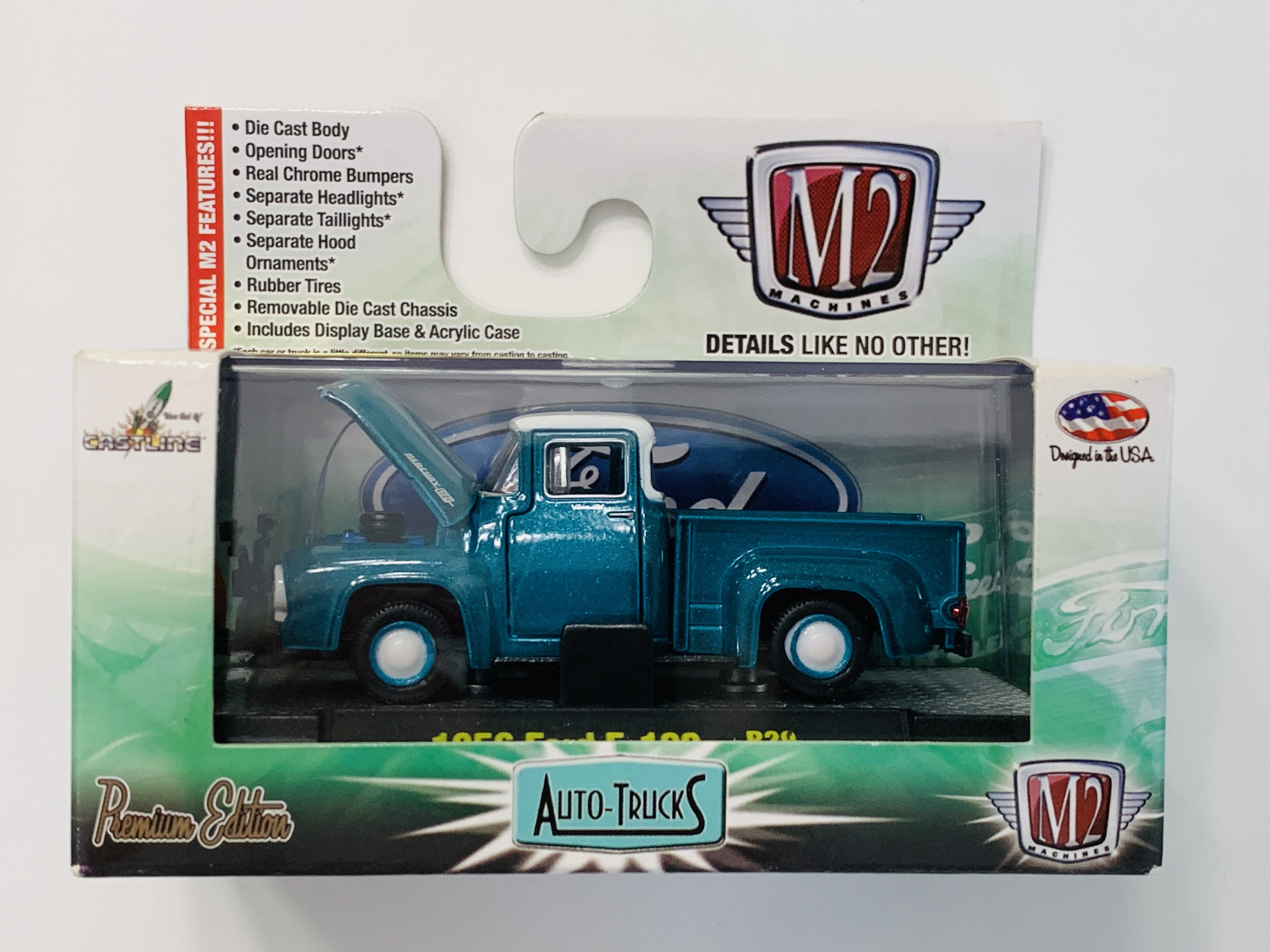 M2 Machines Auto-Trucks 1956 Ford F-100 With Orange Snow Plow R29 - Only 5,000 Made