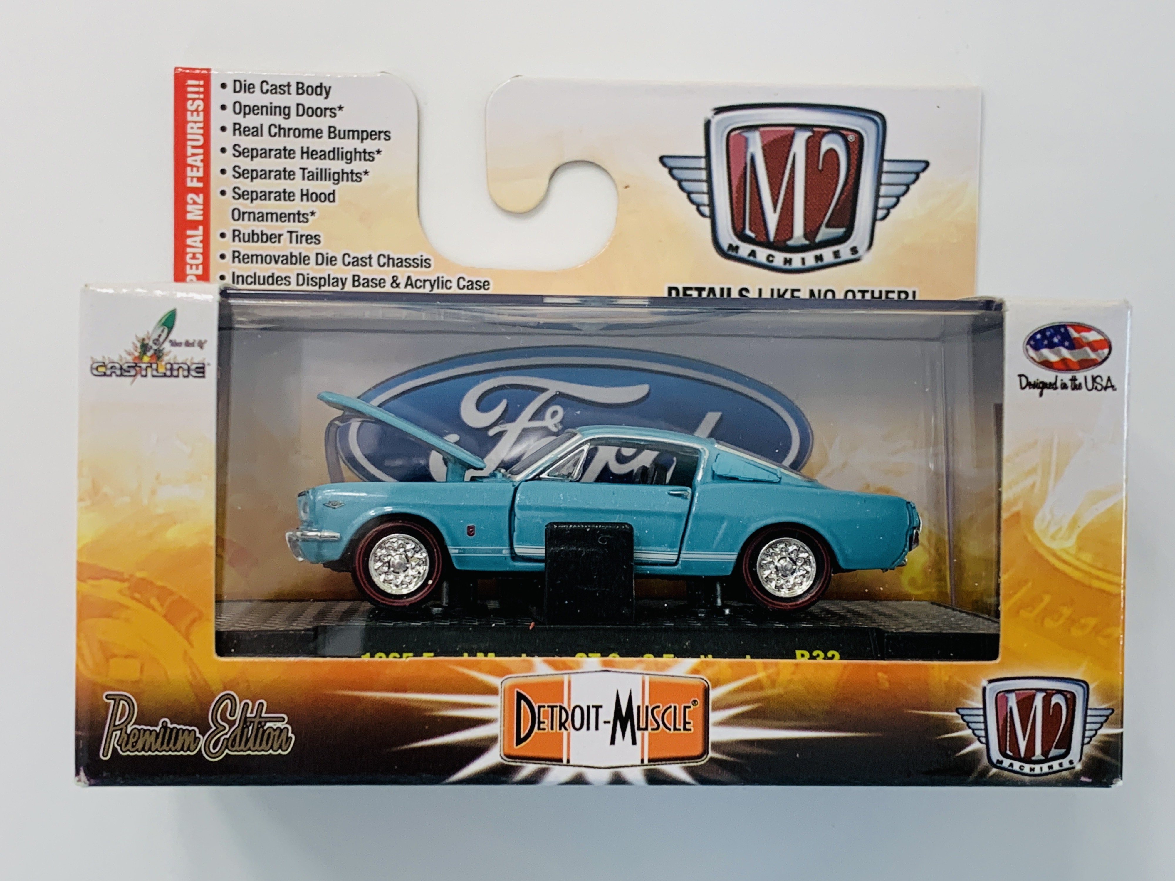 M2 Machines Detroit-Muscle 1965 Ford Mustang Fastback 2+2 GT R32