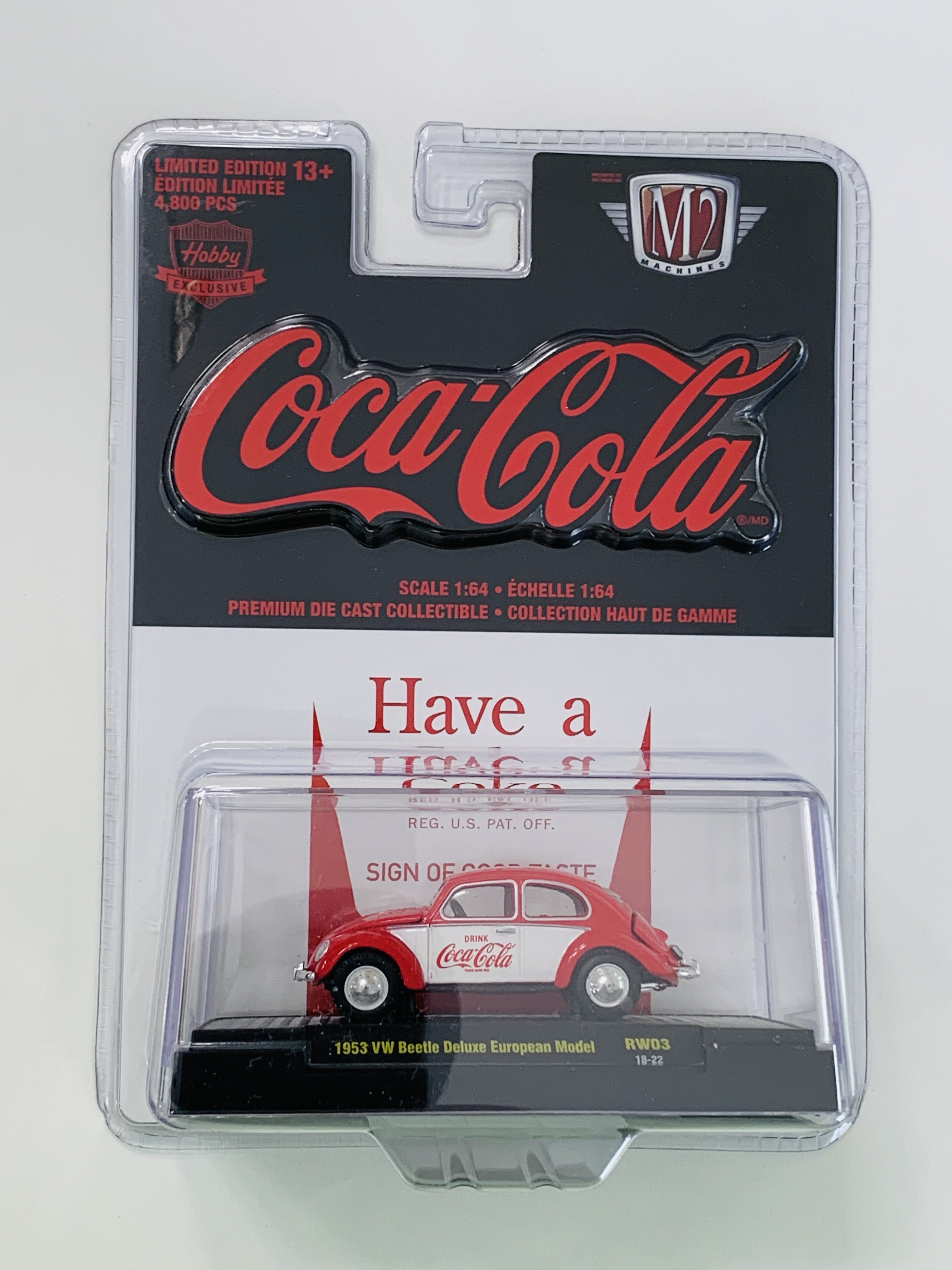 M2 Machines Hobby Exclusive Coca-Cola 1953 VW Beetle Deluxe European Model RW03