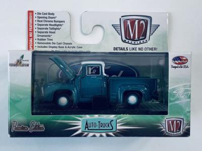 209-10394-M2-Machines-Wild-Cards-1956-Ford-F-100---Yellow-Snowplow