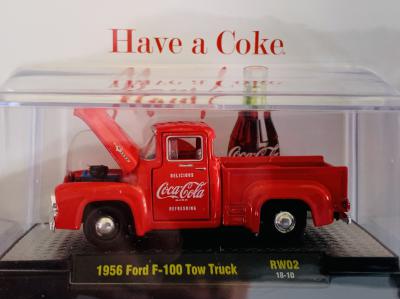 M2 Machines Coca-Cola 1956 Ford F-100 Tow Truck - Hobby Shop Release 1