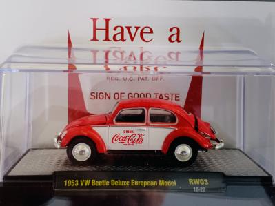 M2 Machines Coca-Cola 1953 VW Beetle Deluxe European Model - Hobby Shop Release 1