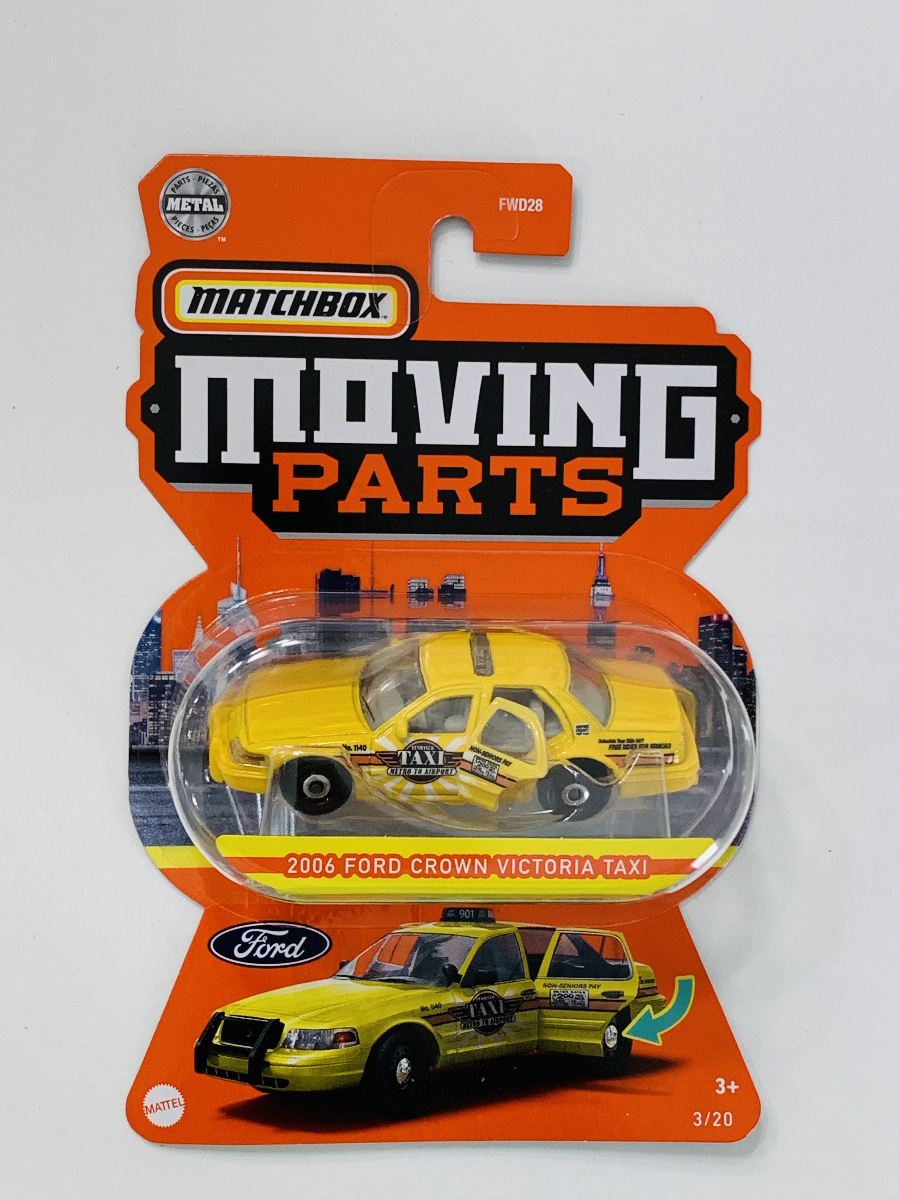 Matchbox Moving Parts 2006 Ford Crown Victoria Taxi