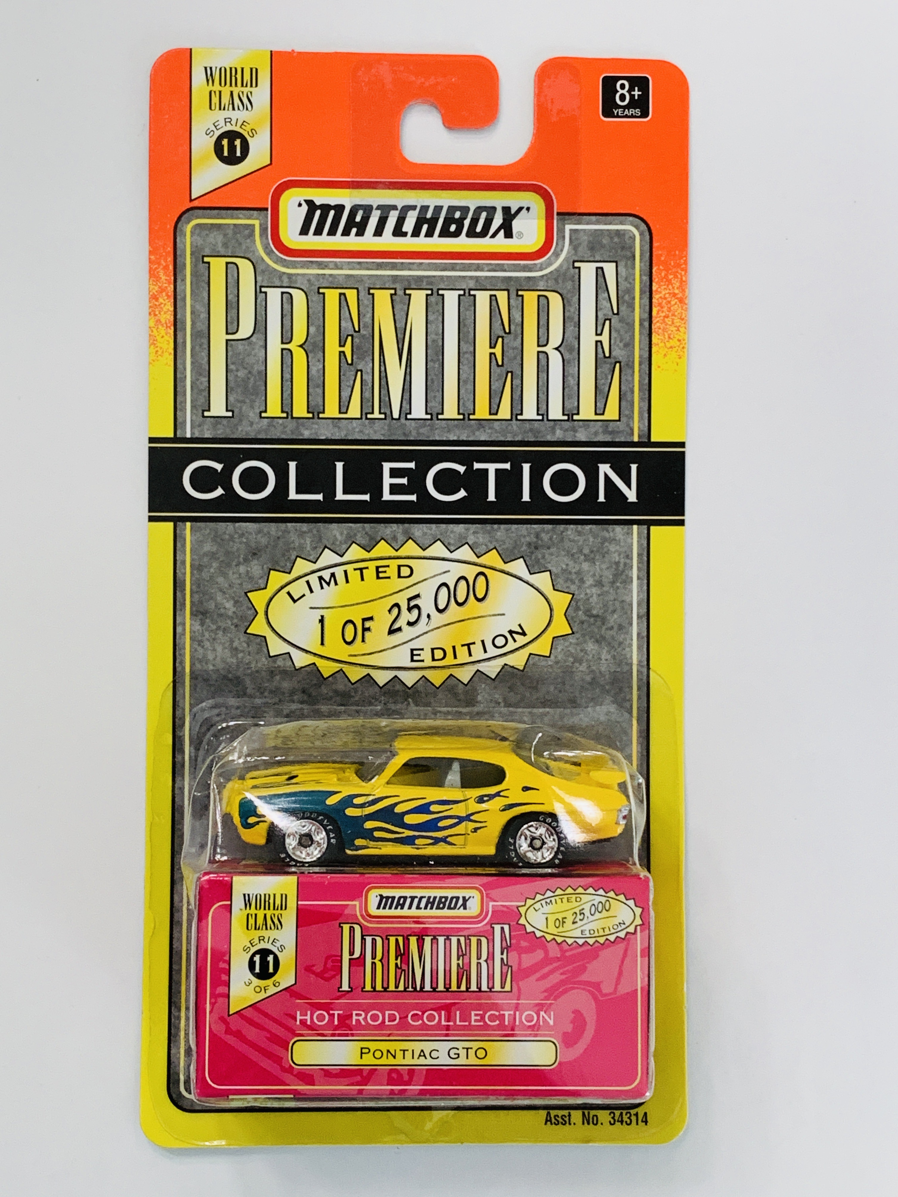 Matchbox Premiere World Class Pontiac GTO - Yellow - Bent Blister