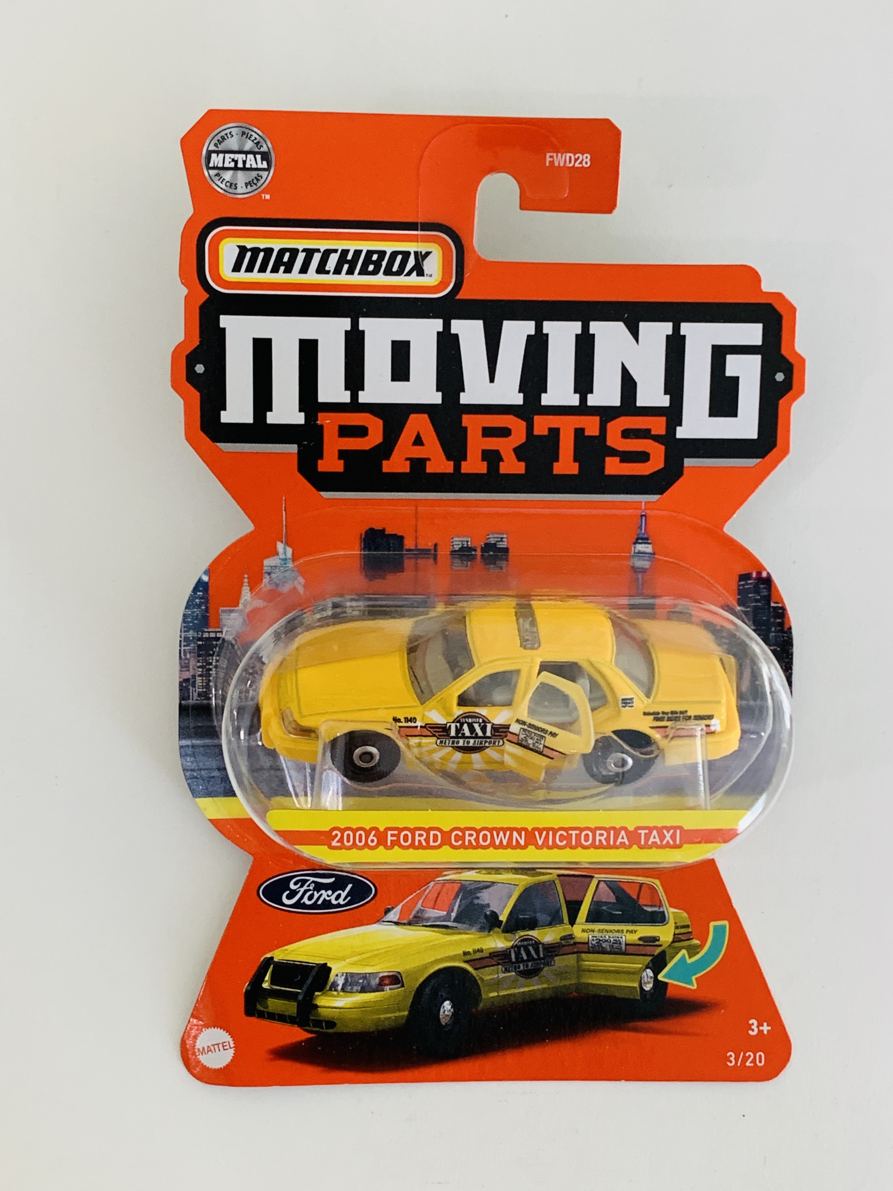 Matchbox Moving Parts 2006 Ford Crown Victoria Taxi